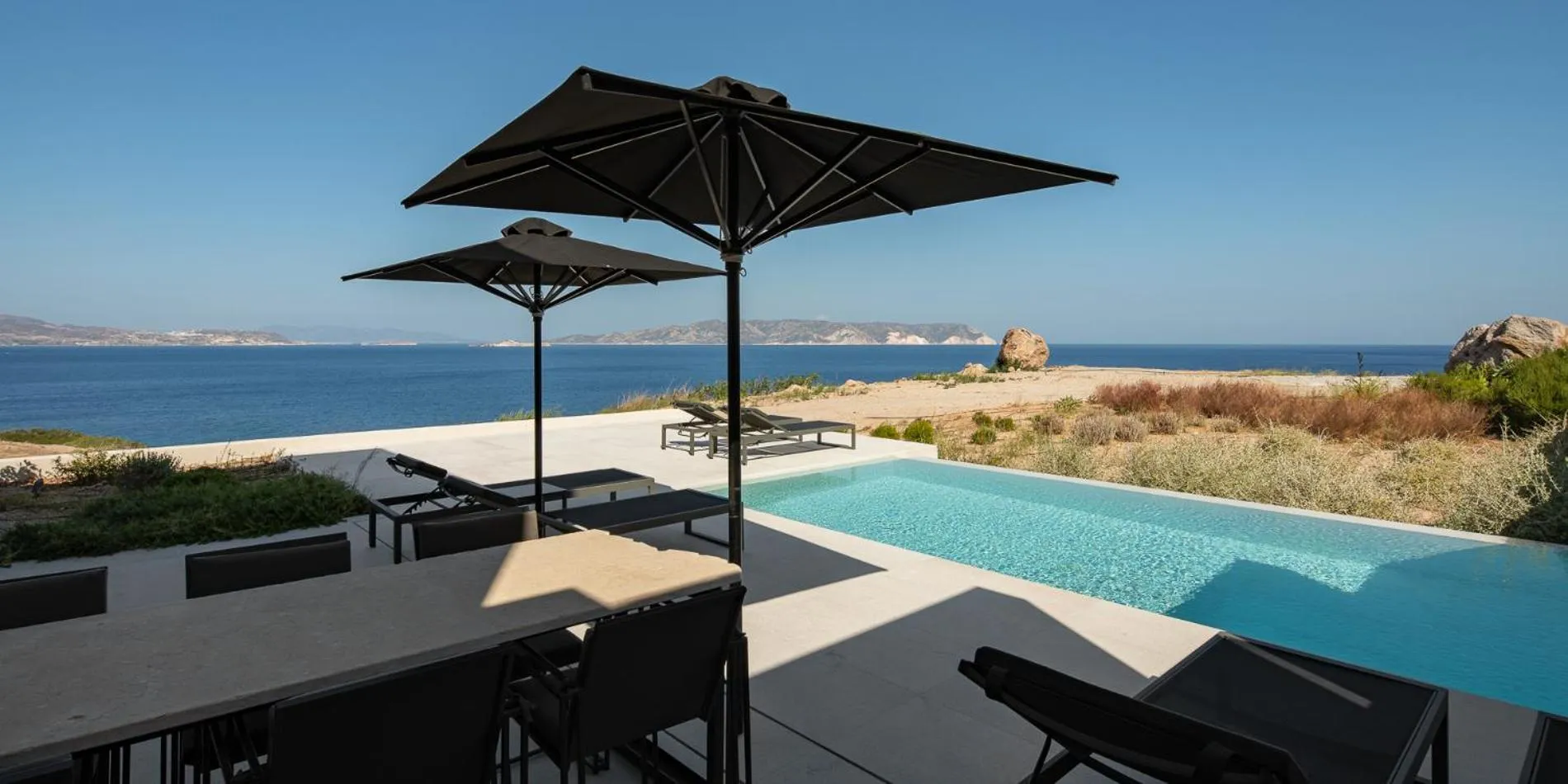 Pool view in Milos Cove