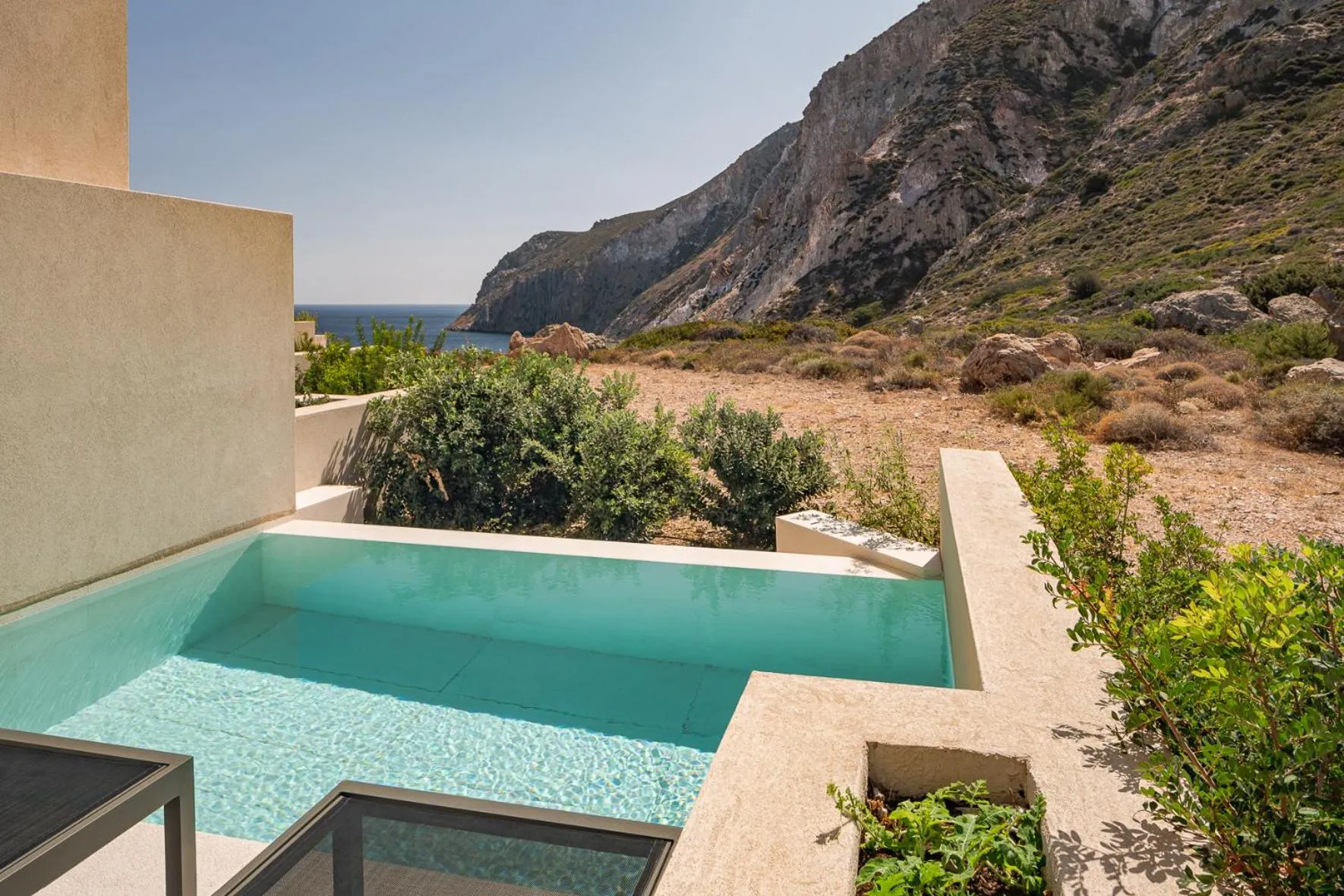 Mountain view in Milos Cove