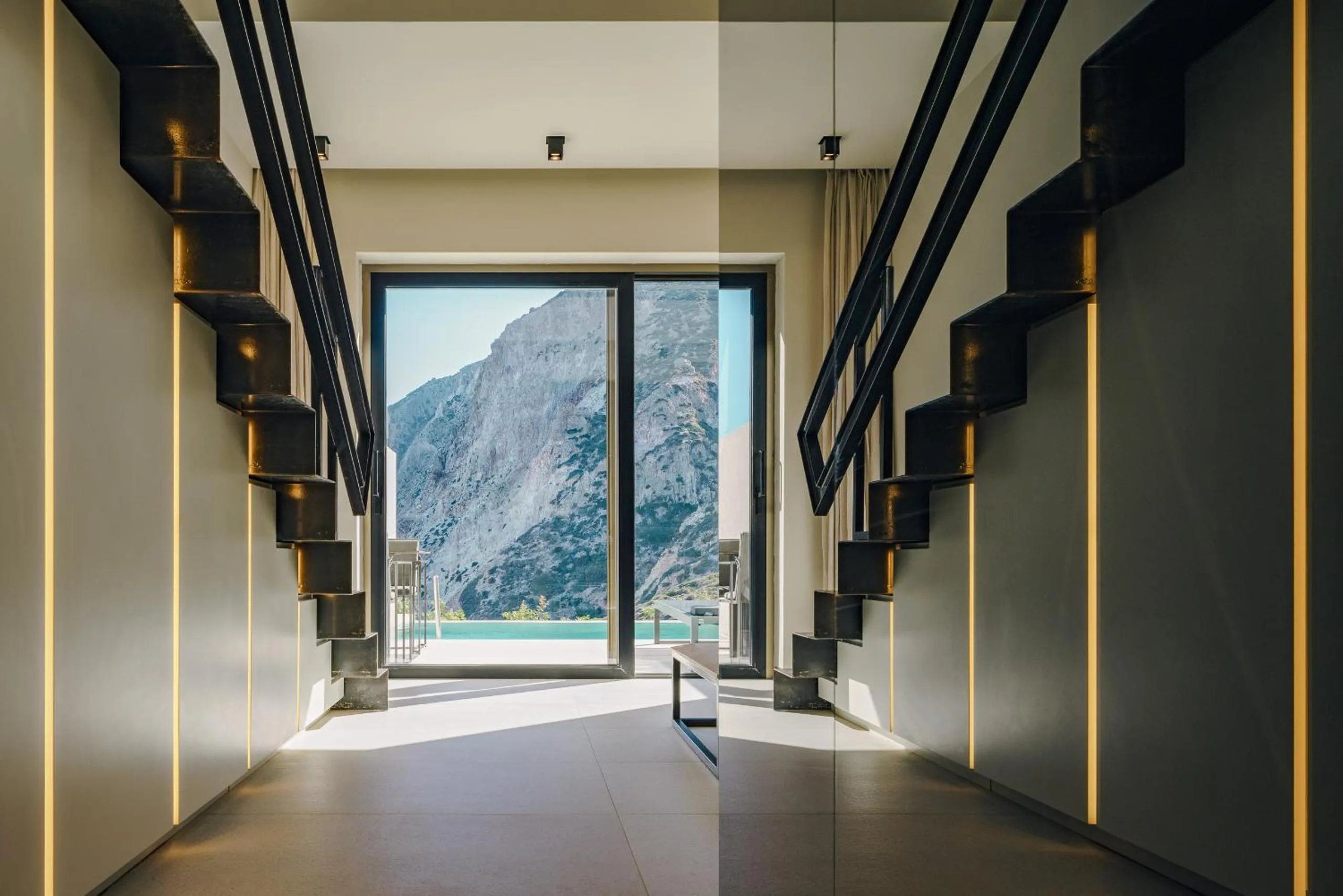 Seating area in Milos Cove