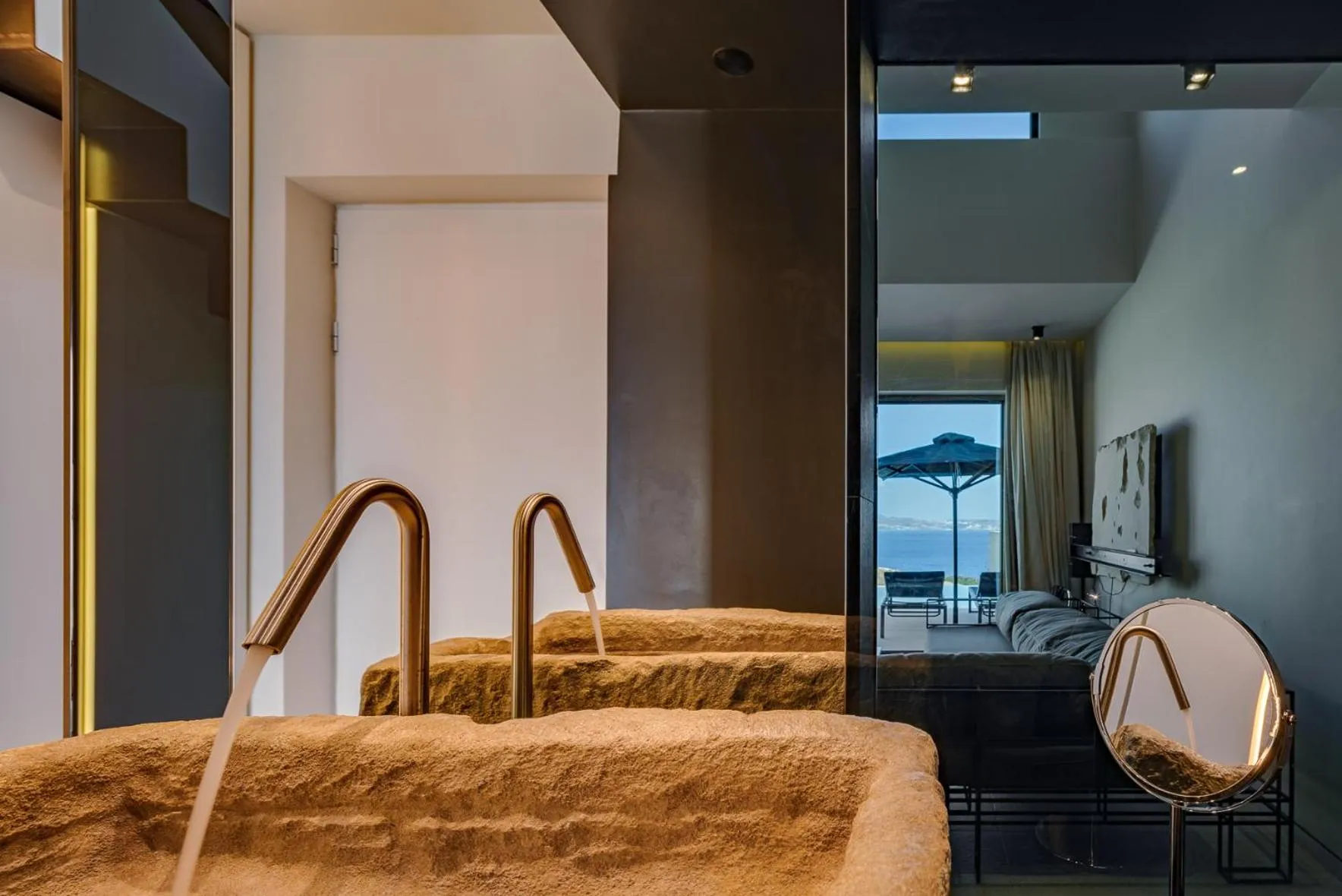 Bathroom, Bed in Milos Cove