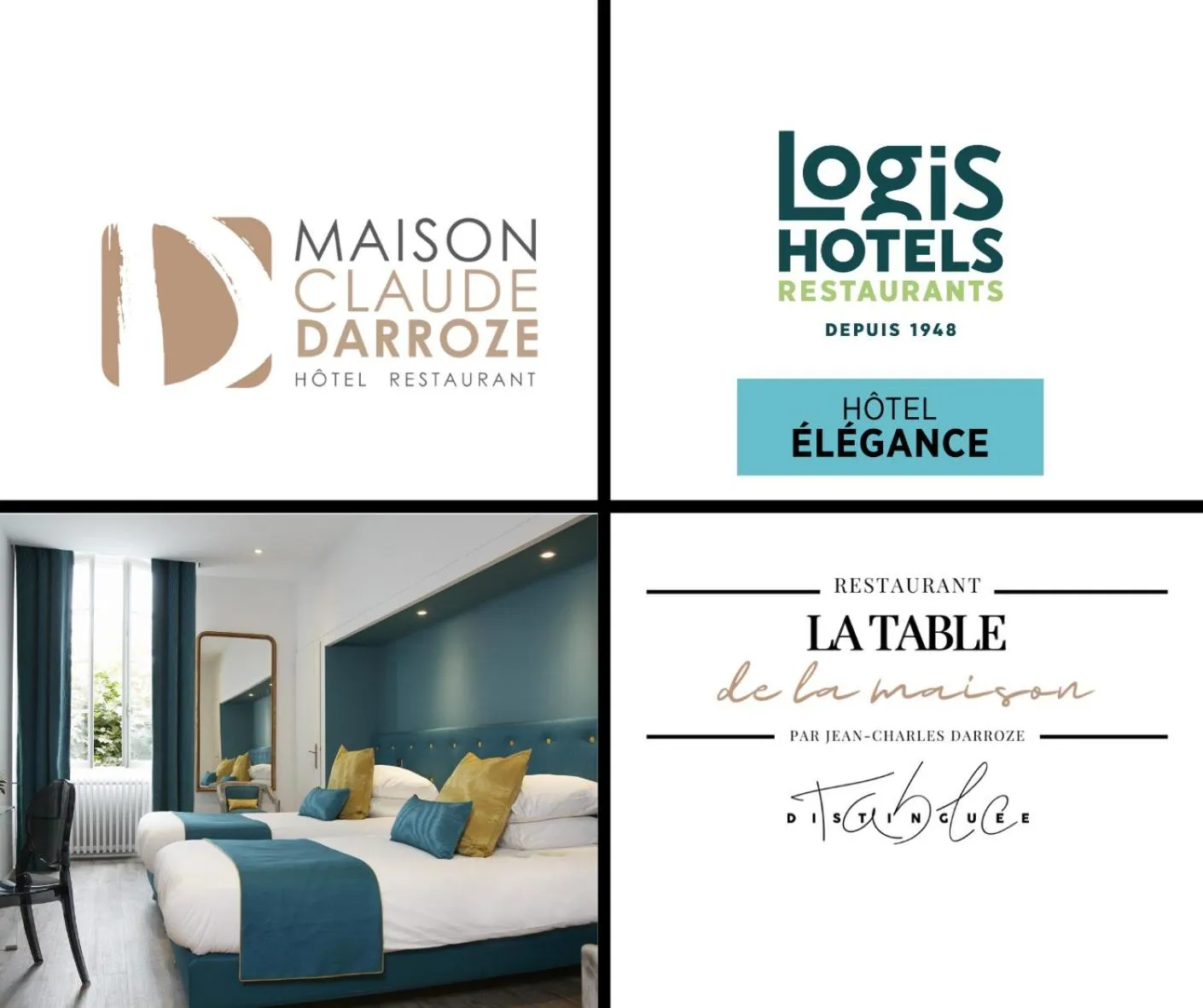 Bed in Logis Hôtel - Restaurant Maison Claude Darroze