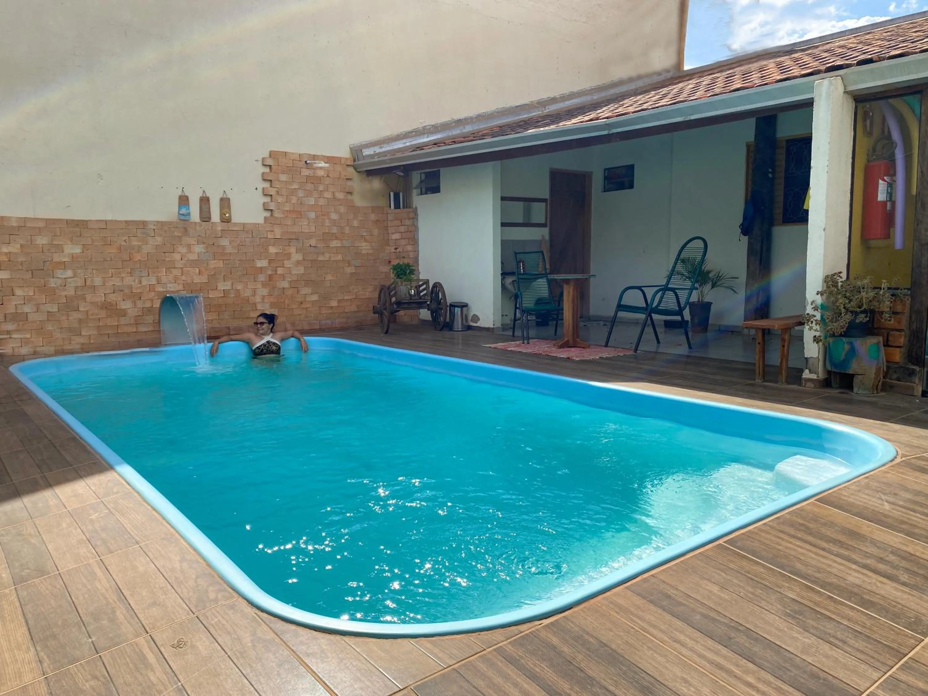 Pool view in Pousada Segredo