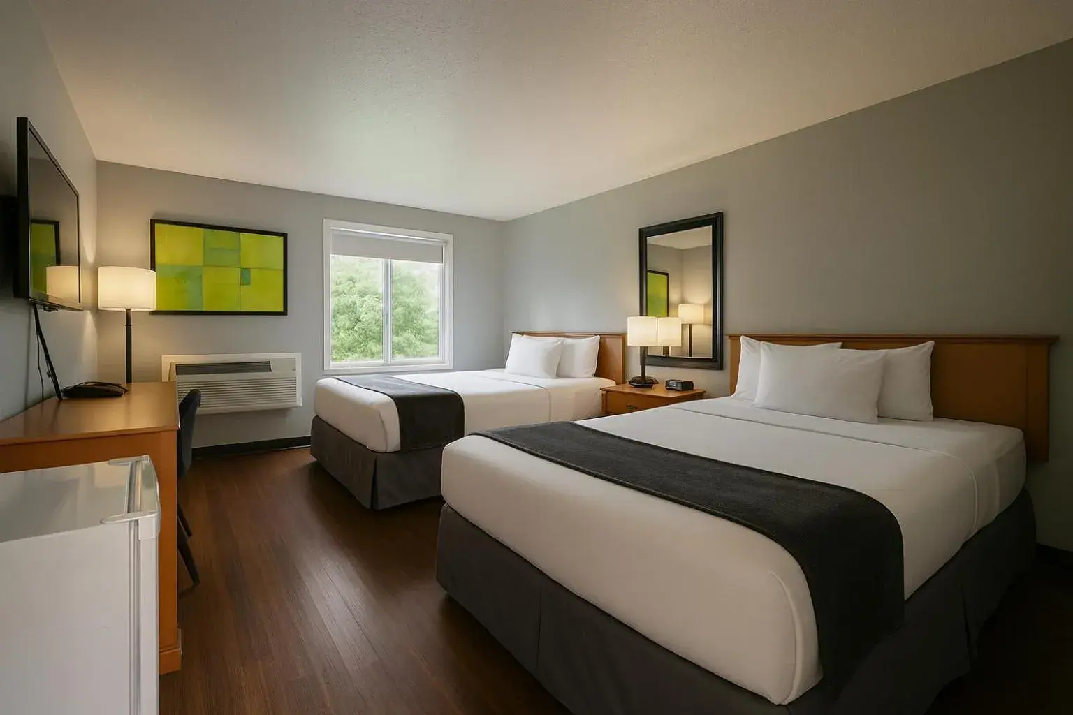 Deluxe Queen Room with Two Queen Beds in Sunnyside Inn and Suites Deluxe Queen Room with Two Queen Beds in Sunnyside Inn and Suites