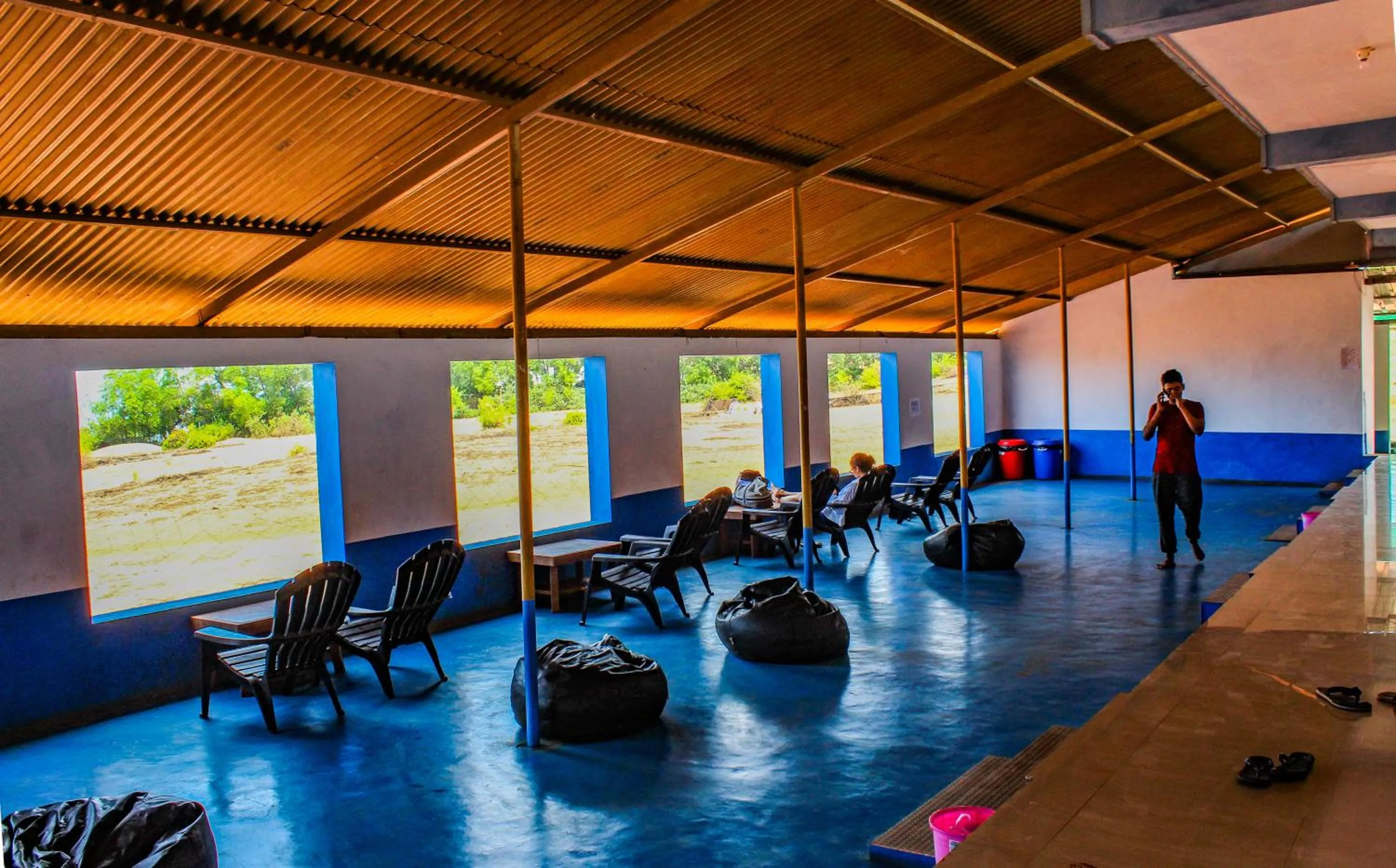 Seating area in HosteLife Gokarna