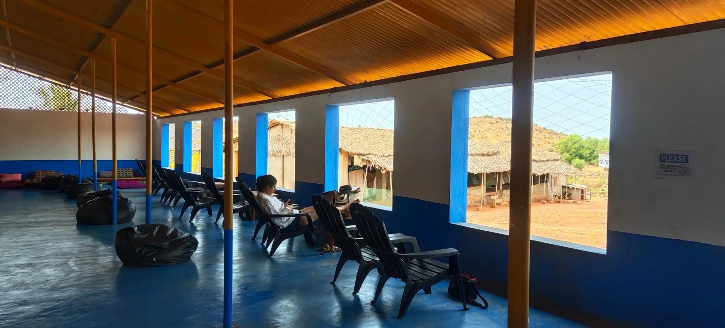 Seating area in HosteLife Gokarna