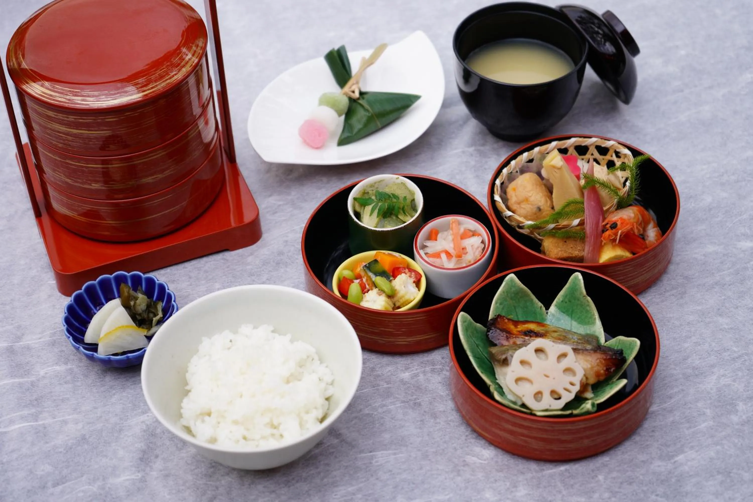 Asian breakfast in Homm Stay Nagi Shijo Kyoto By Banyan Group