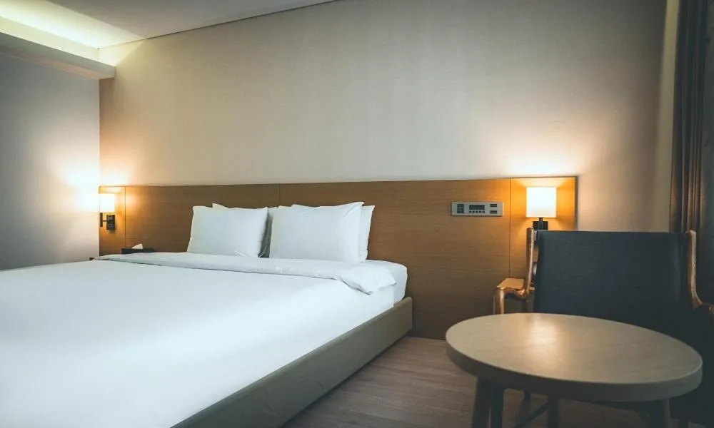 Bed in Wonju City Hotel HYEOKSIN