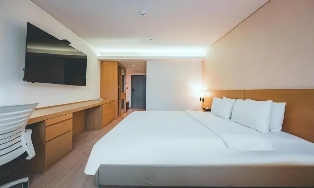 Bed in Wonju City Hotel HYEOKSIN Bed in Wonju City Hotel HYEOKSIN