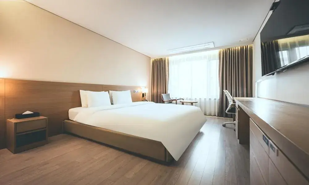 Bed in Wonju City Hotel HYEOKSIN Bed in Wonju City Hotel HYEOKSIN