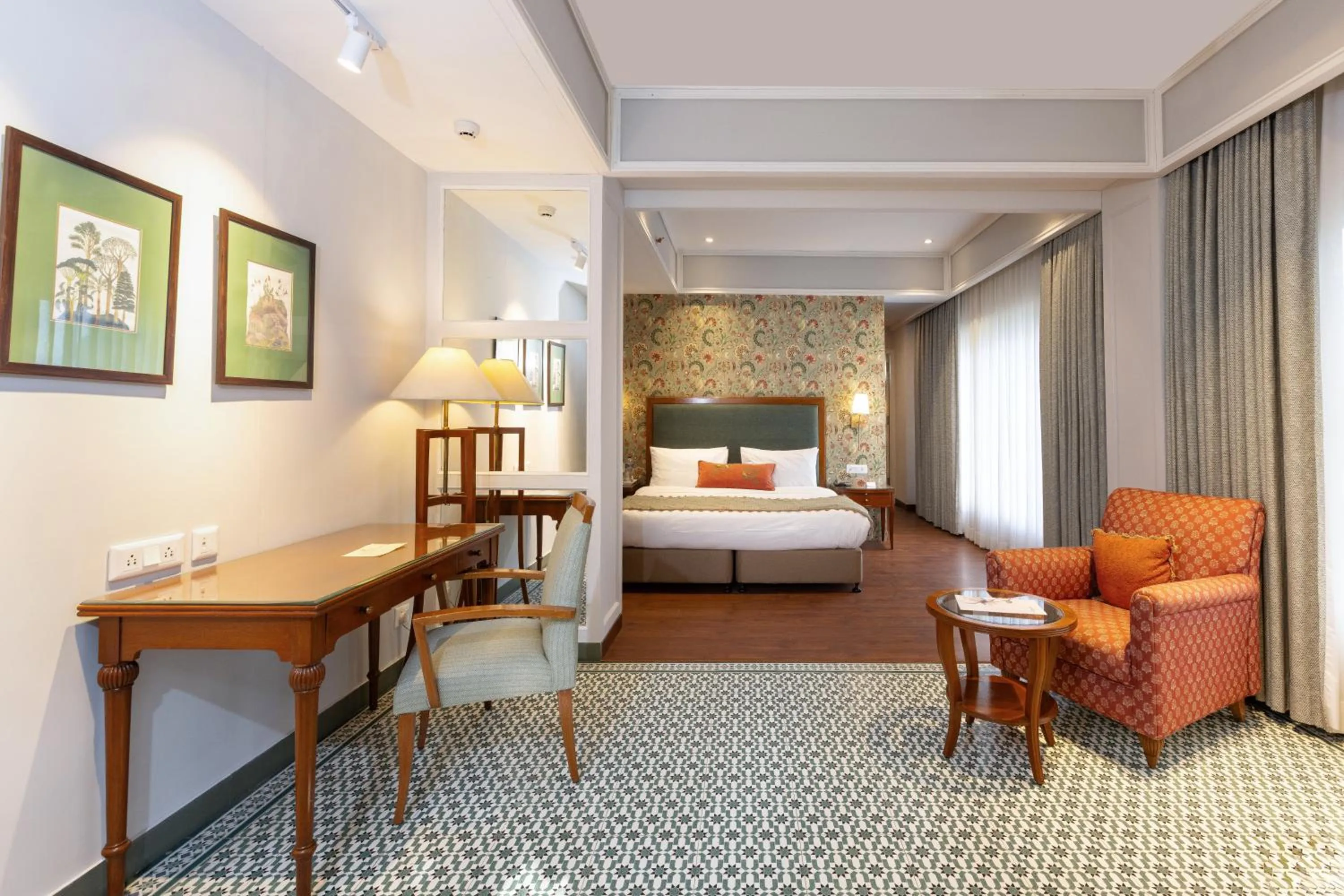 Seating area, Bed in WelcomHeritage Kasmanda Palace