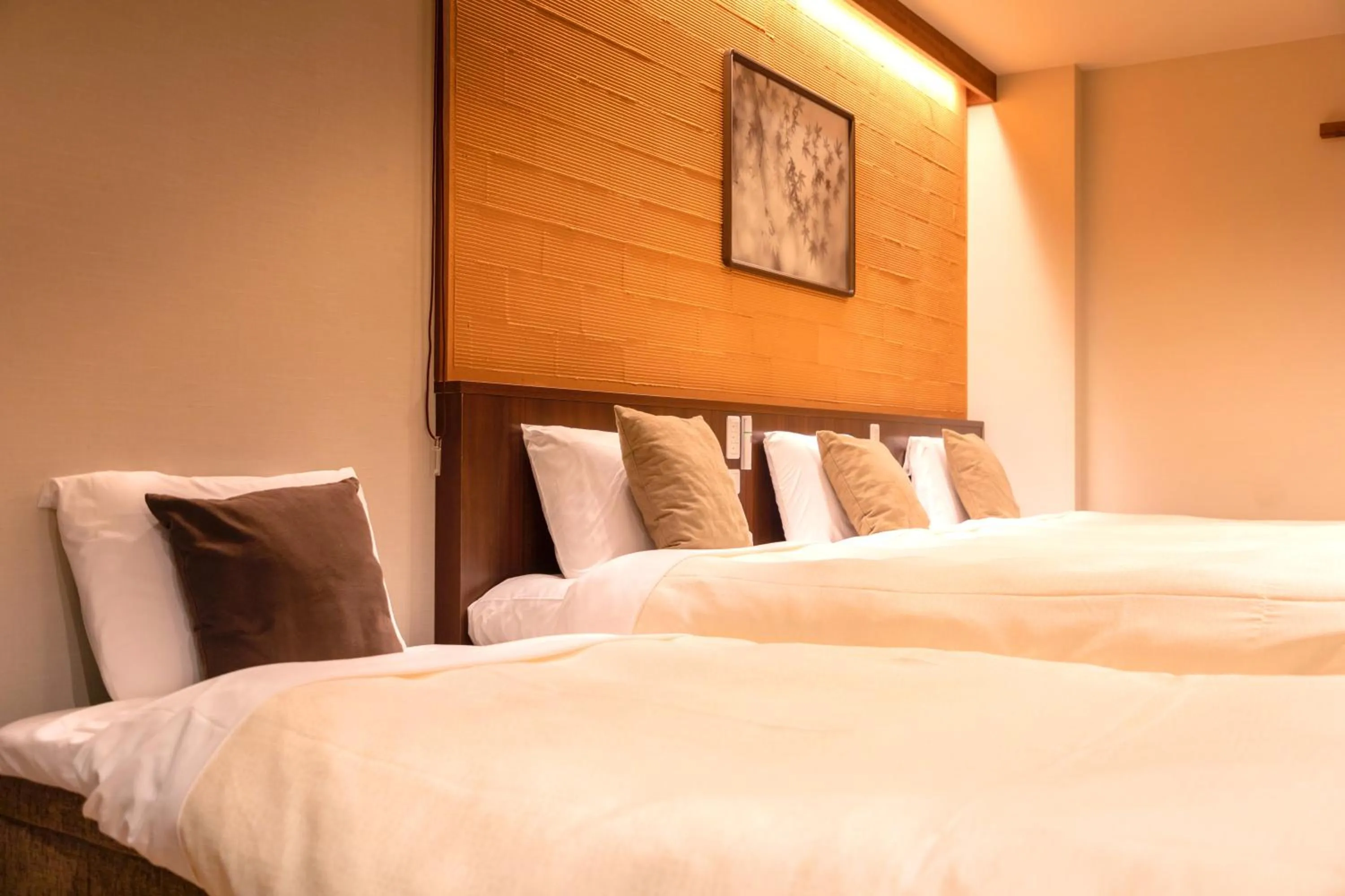 Bed in Hotel Miyajima Villa