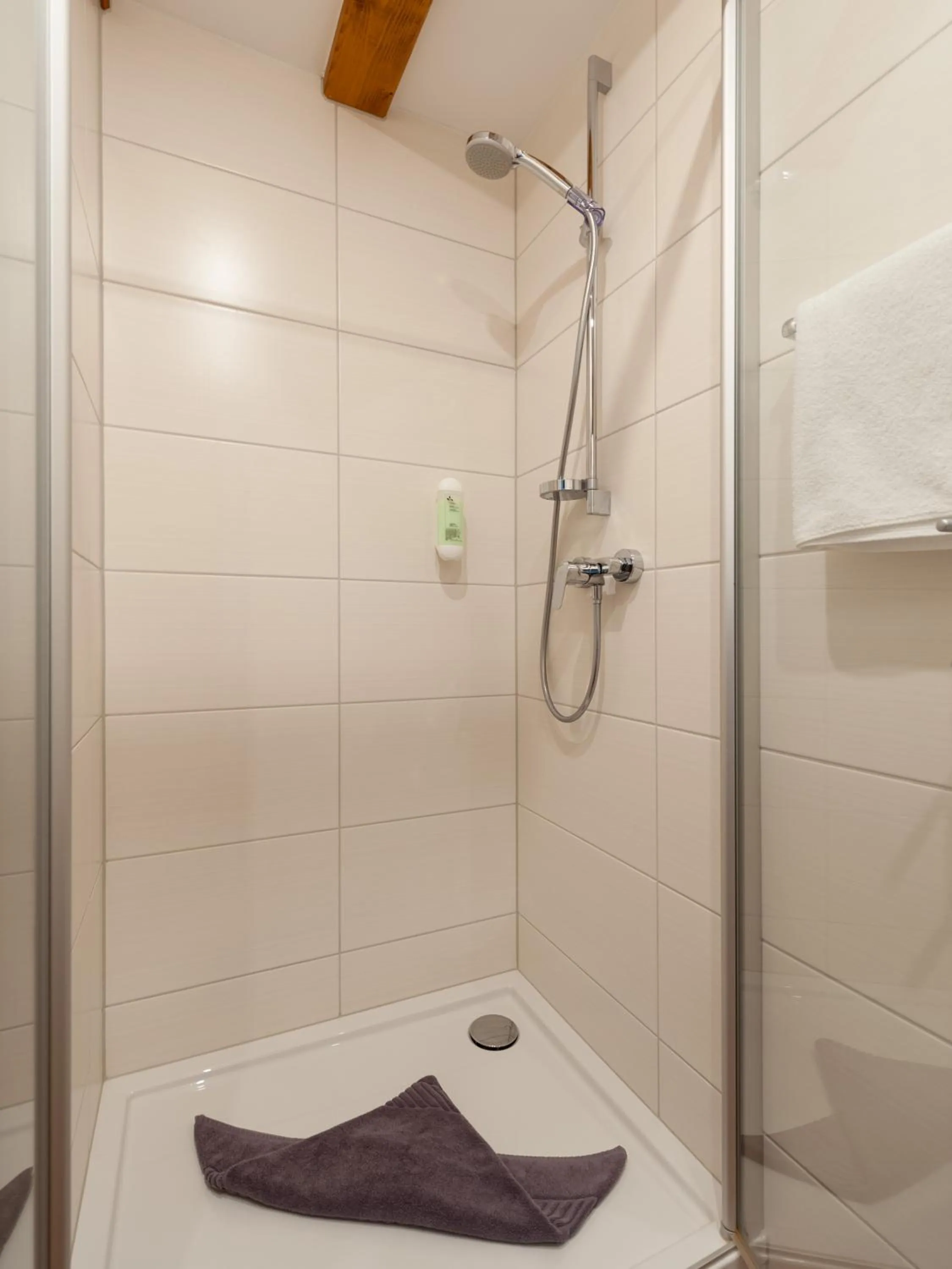 Shower in Gästezimmer im Weingut Wolf