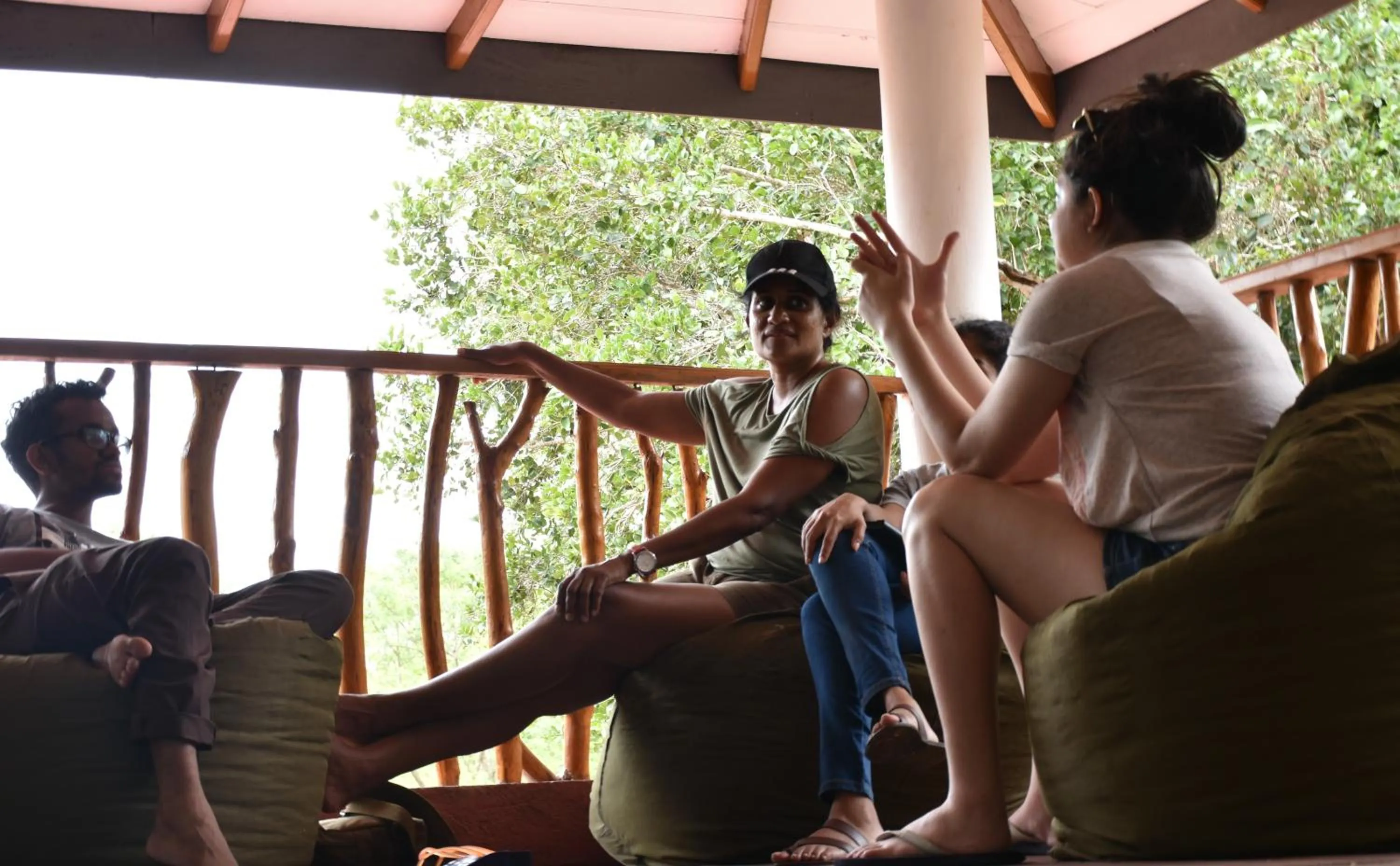 People in Funky Leopard Safari Lodge Bordering Yala National Park