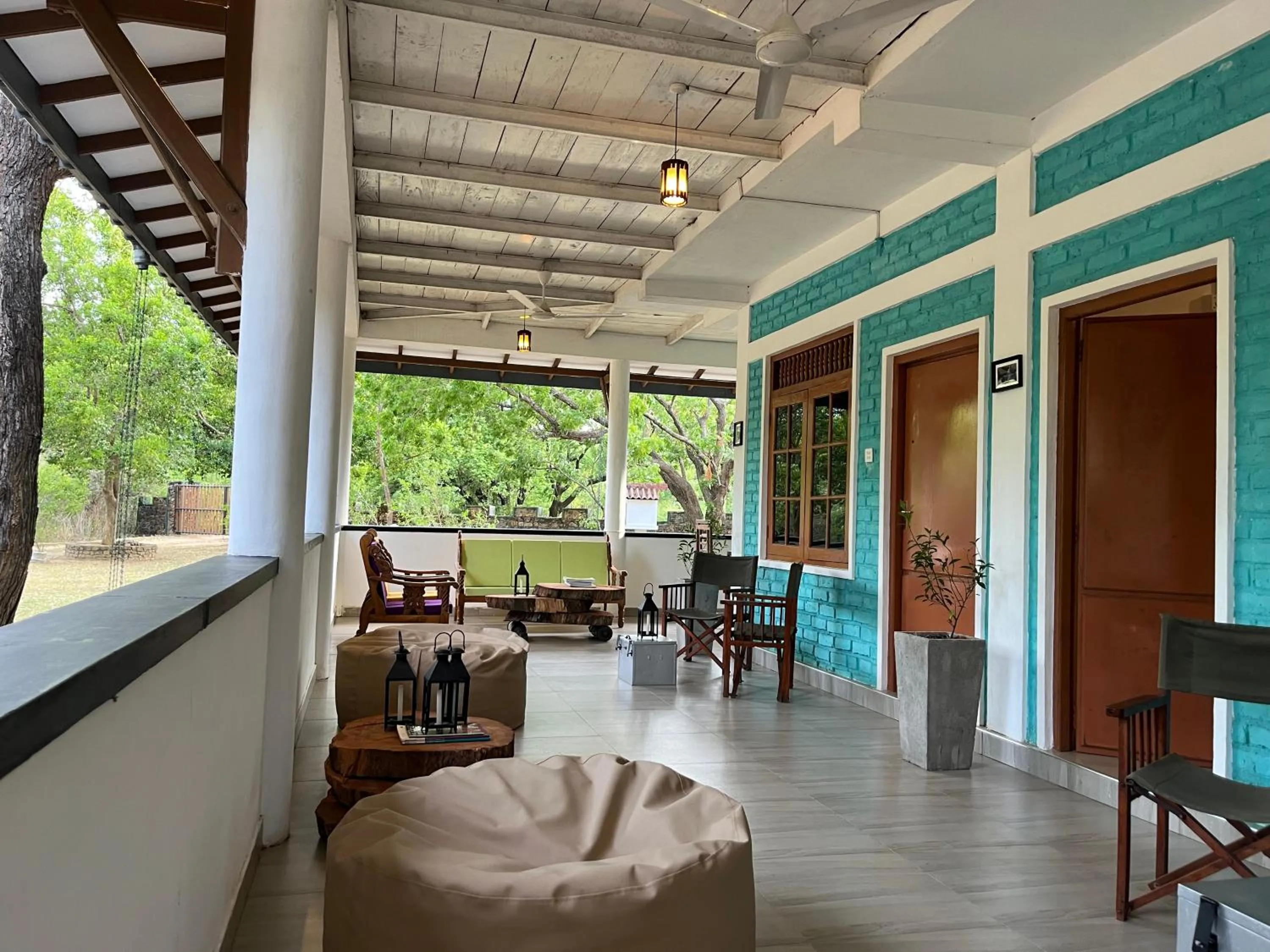Seating area in Funky Leopard Safari Lodge Bordering Yala National Park