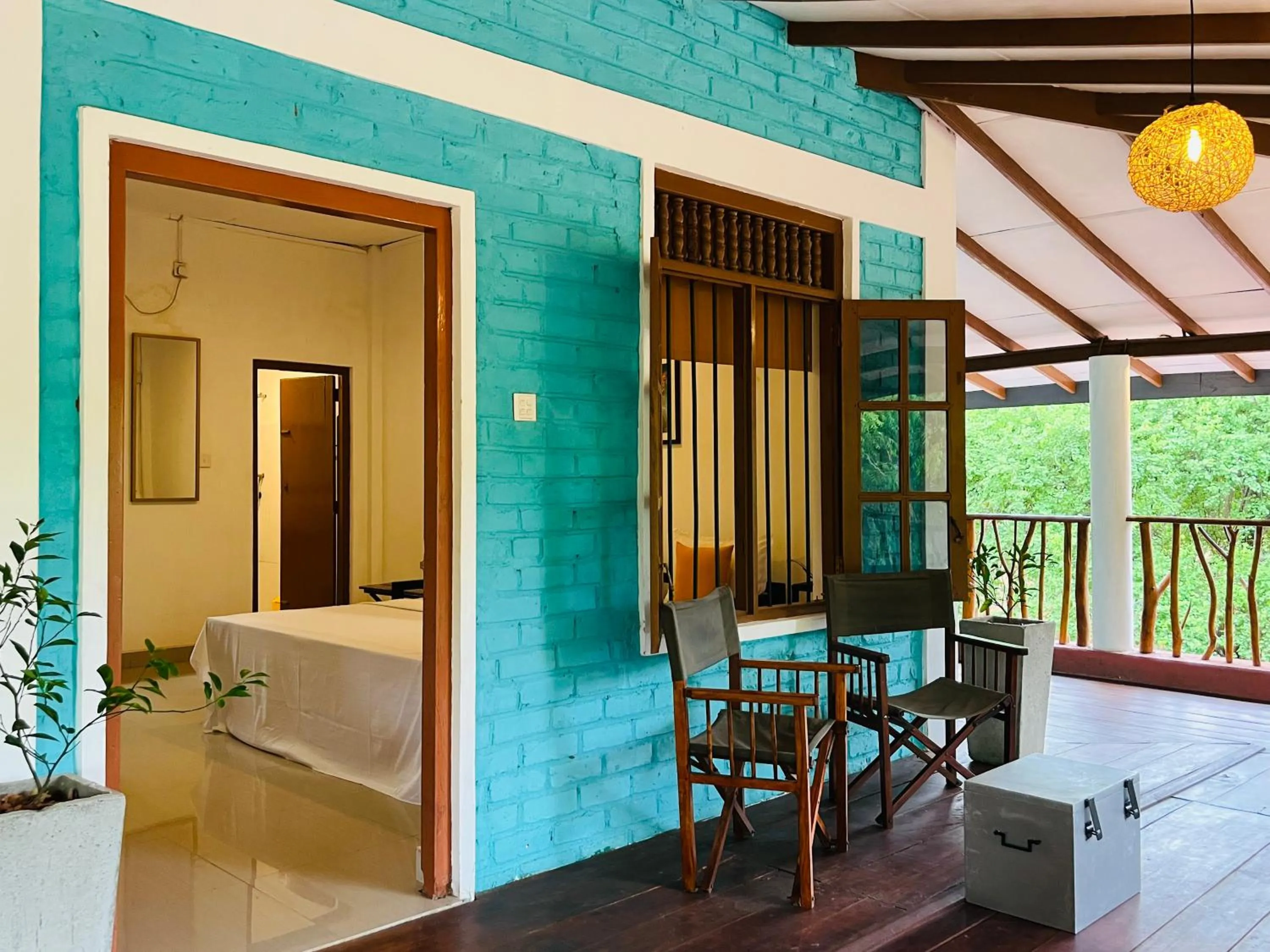 Balcony/Terrace in Funky Leopard Safari Lodge Bordering Yala National Park