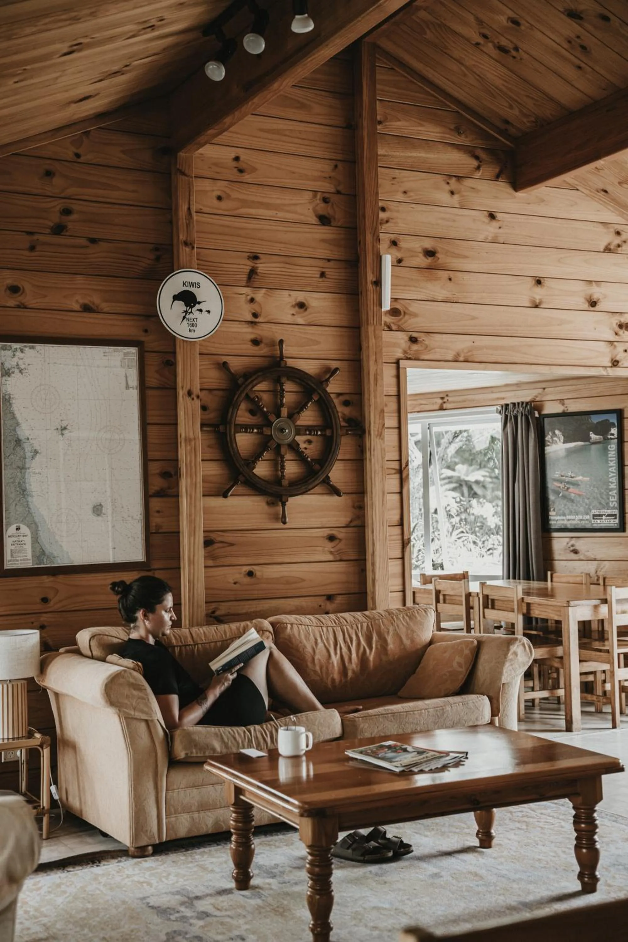 Living room in Tatahi Cove Back Packer
