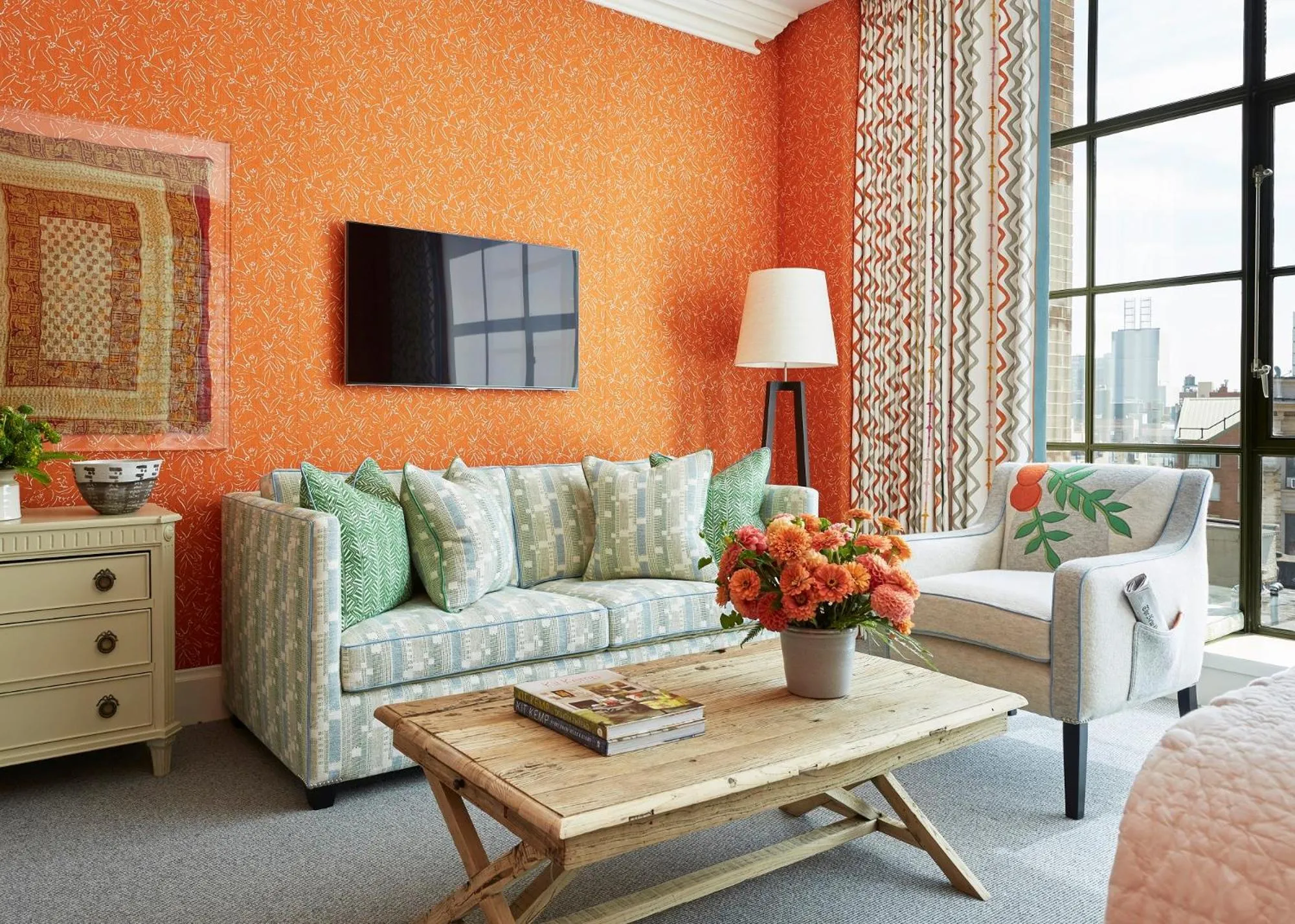 Seating area in Crosby Street Hotel