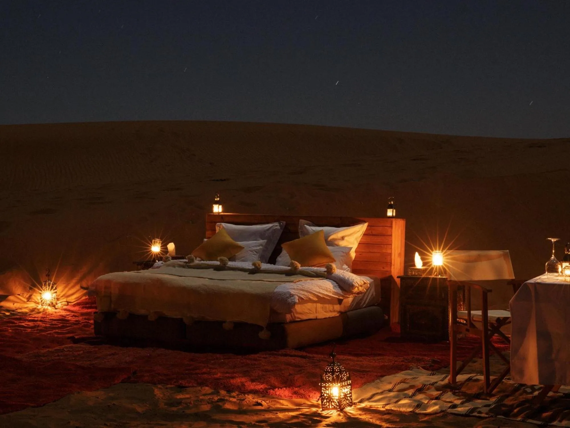 Bed in Nubia Luxury Camp Erg Chegaga