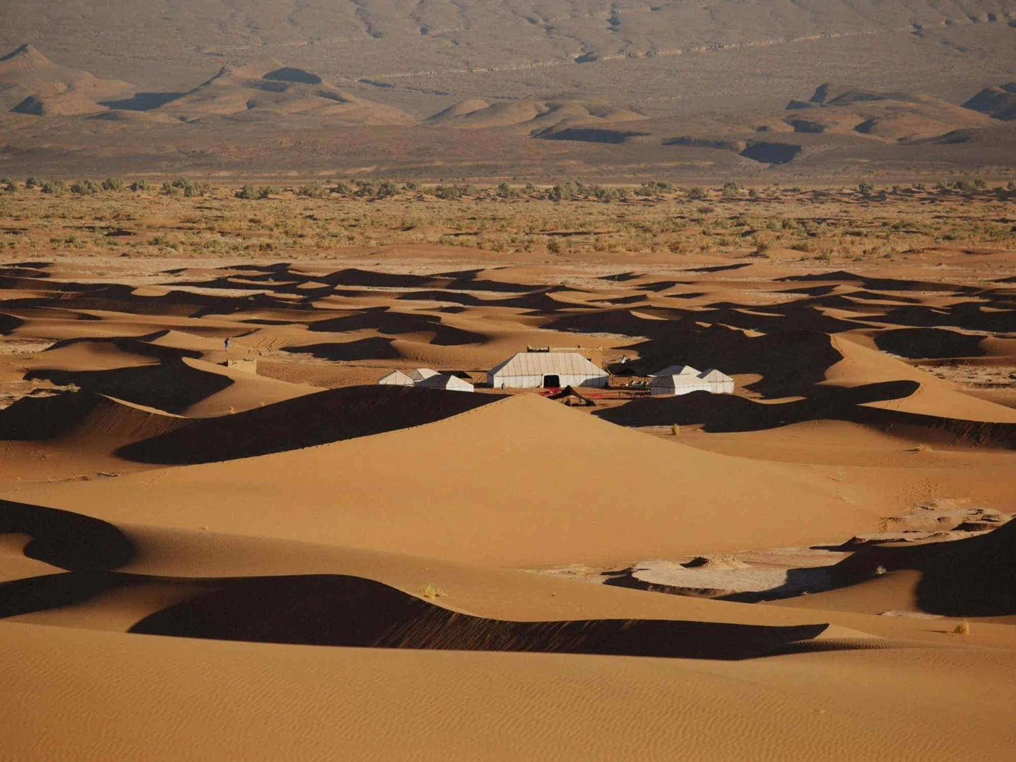 Bird's eye view in Nubia Luxury Camp Erg Chegaga