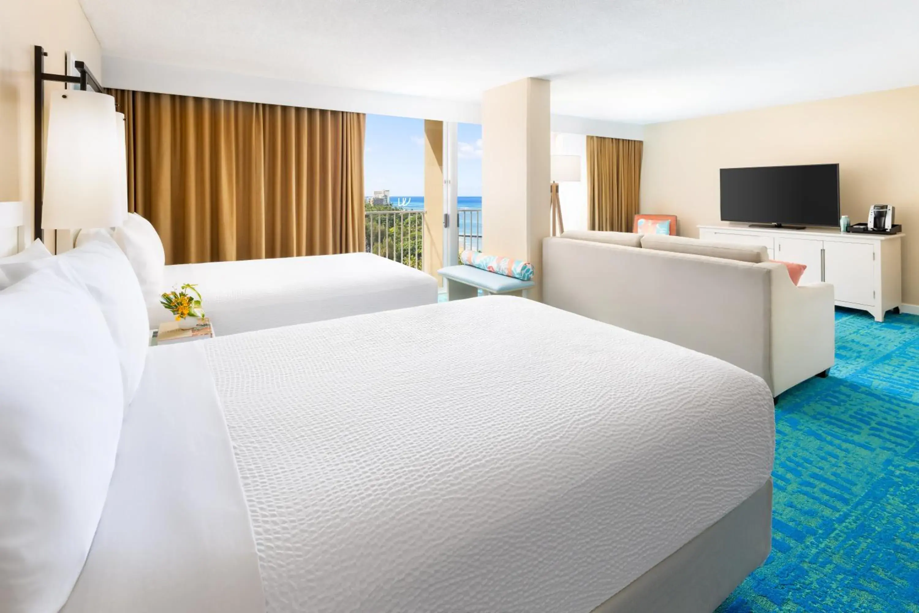 Junior Suite with Two Double Beds in The Twin Fin Hotel Junior Suite with Two Double Beds in The Twin Fin Hotel