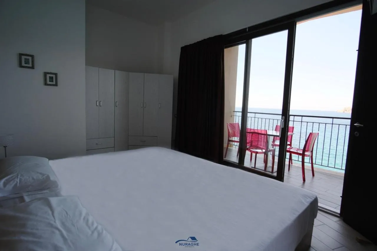 Balcony/Terrace, Bed in Nuraghe Apartments