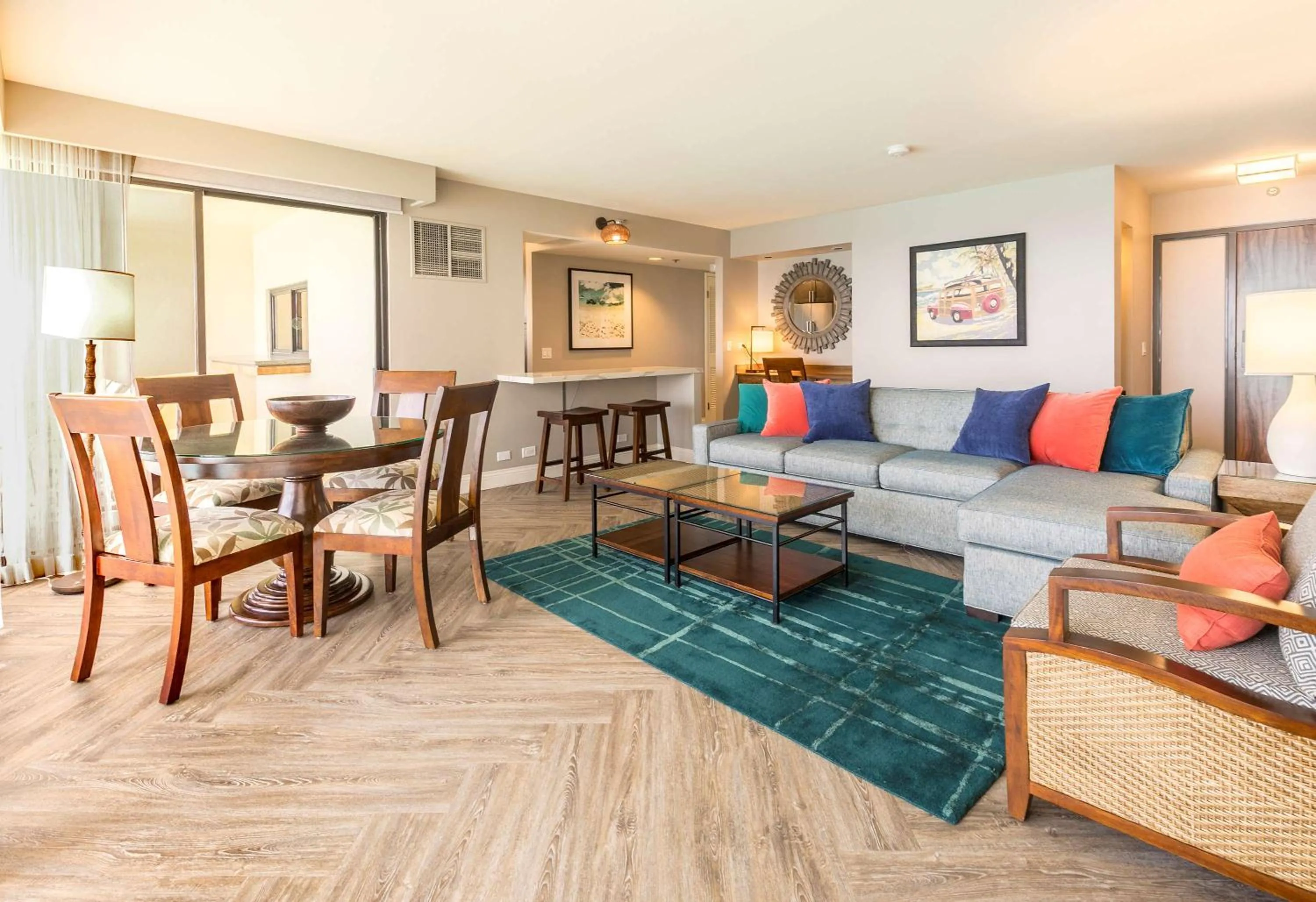 Living room in Aston Waikiki Beach Tower