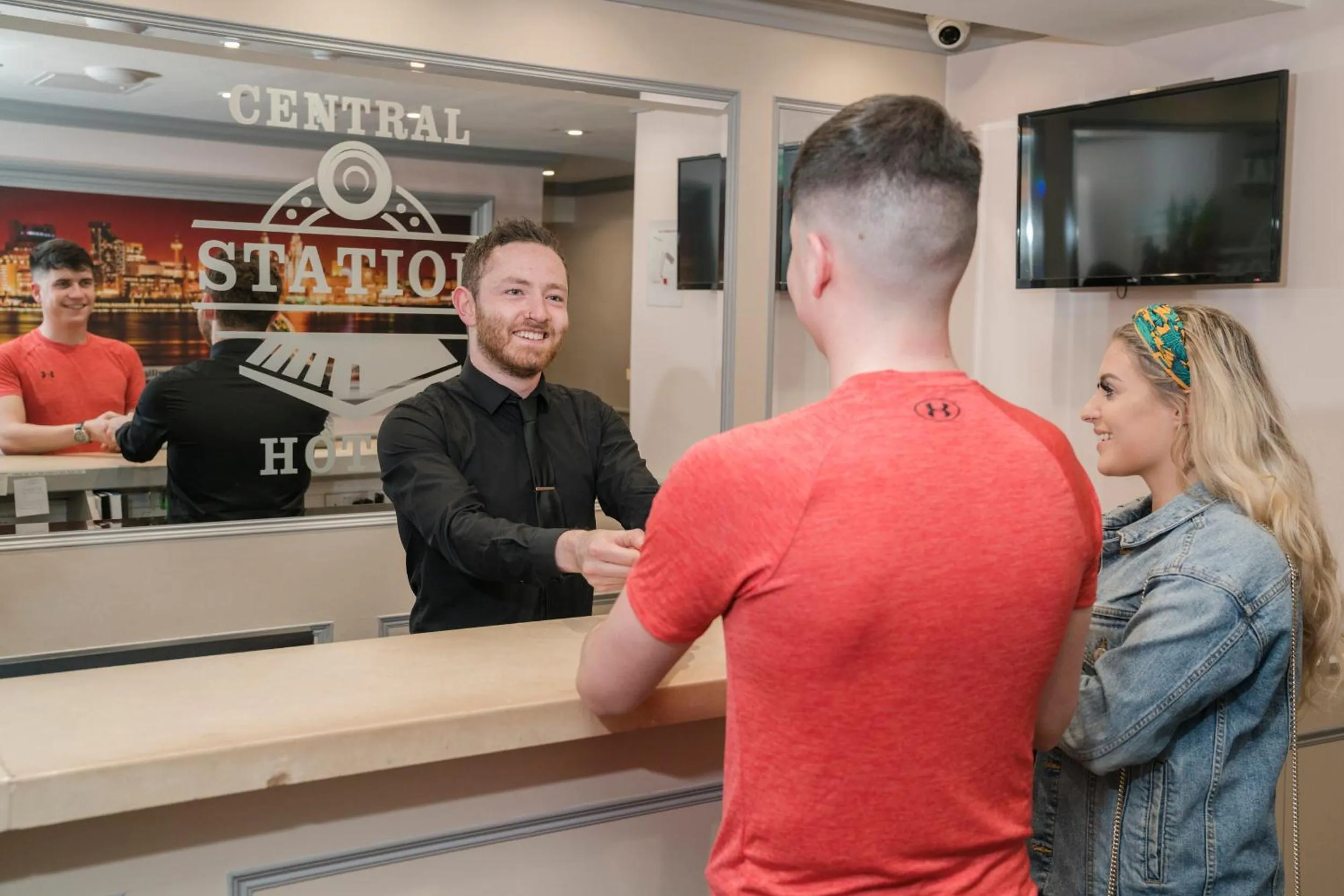 Staff in Central Station Hotel Liverpool