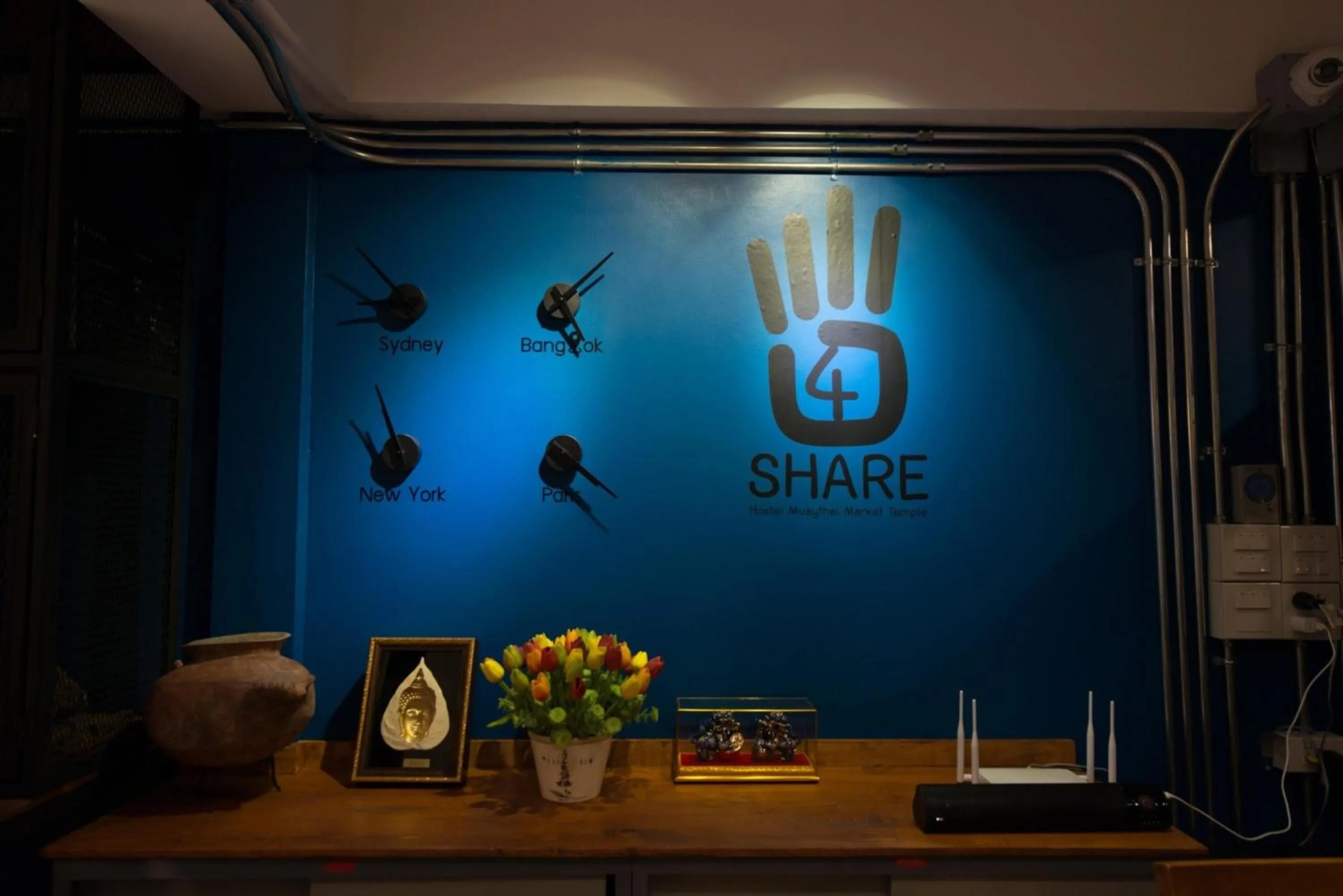 Decorative detail in 4SHARE Hostel
