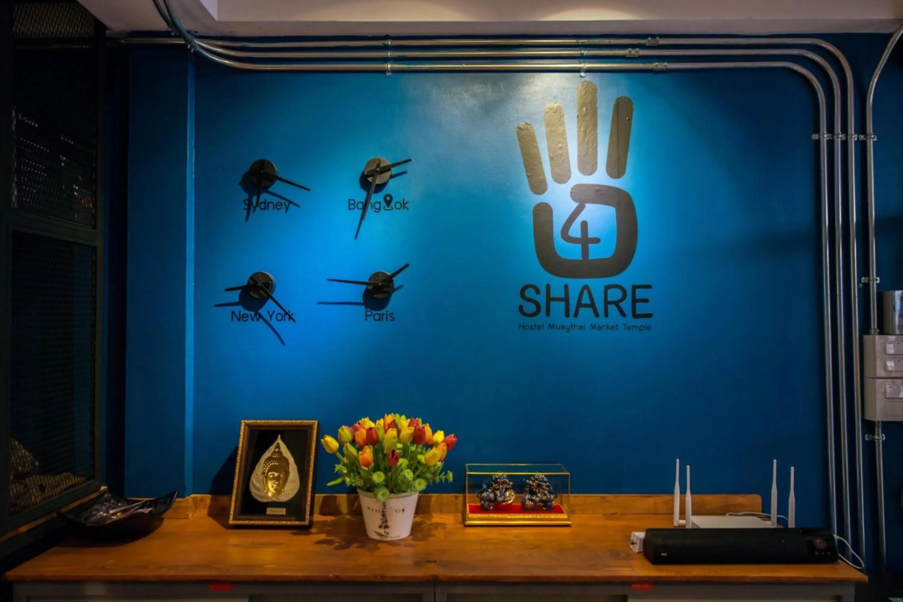 Decorative detail in 4SHARE Hostel