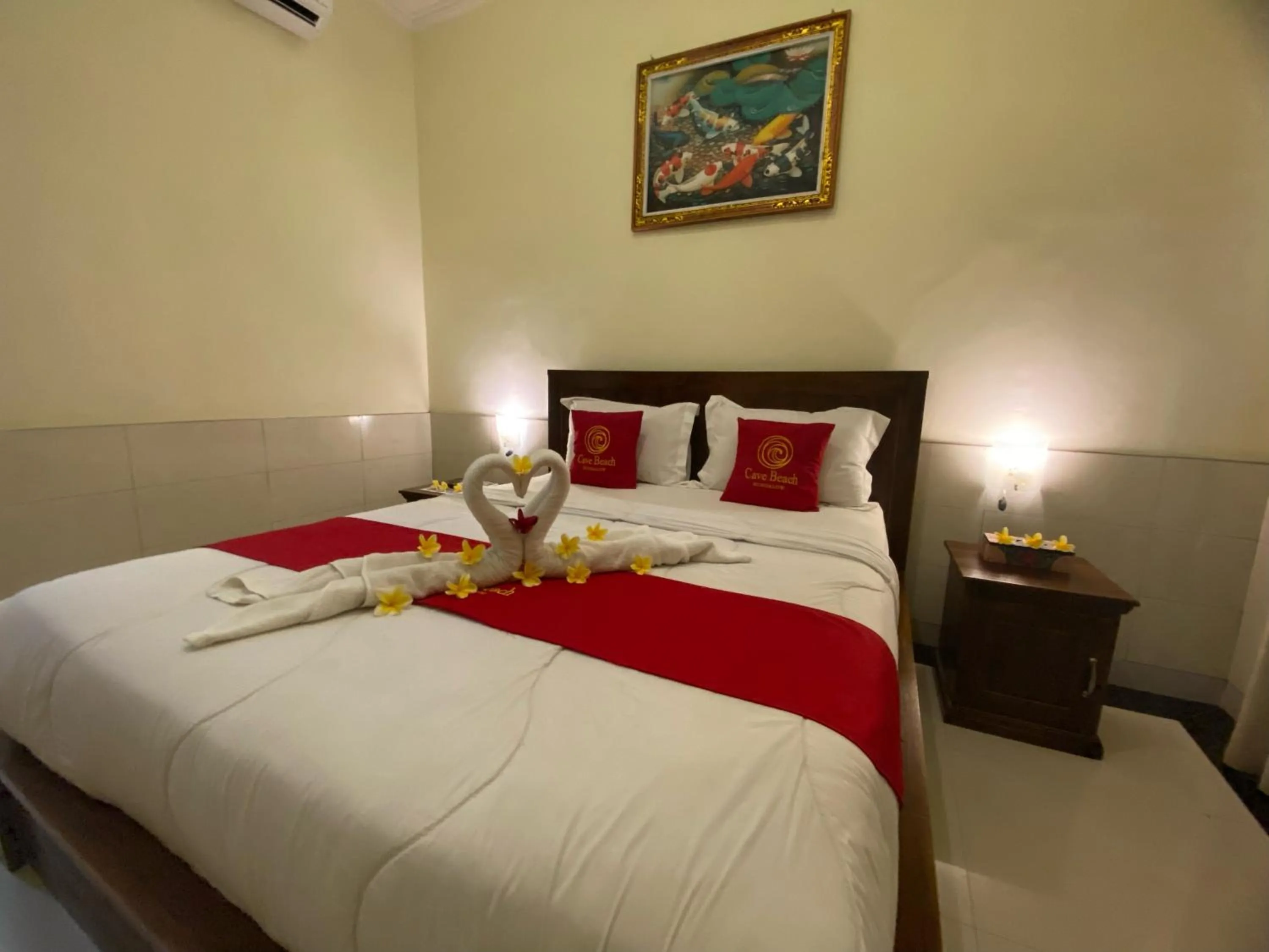 Bed in Cave Beach Bungalow