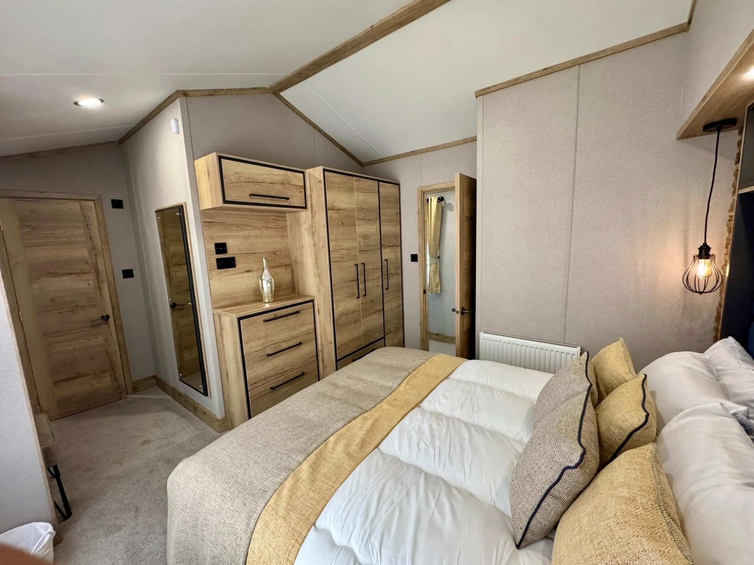 Bed in Aberdunant Hall Holiday Park