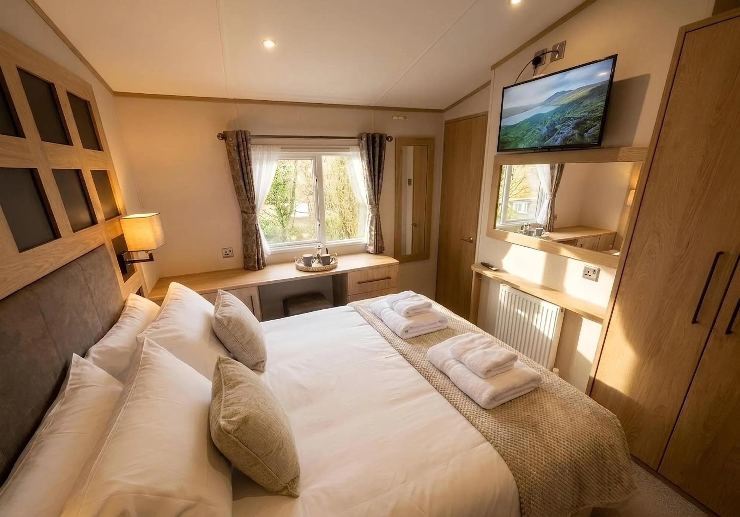 Bed in Aberdunant Hall Holiday Park