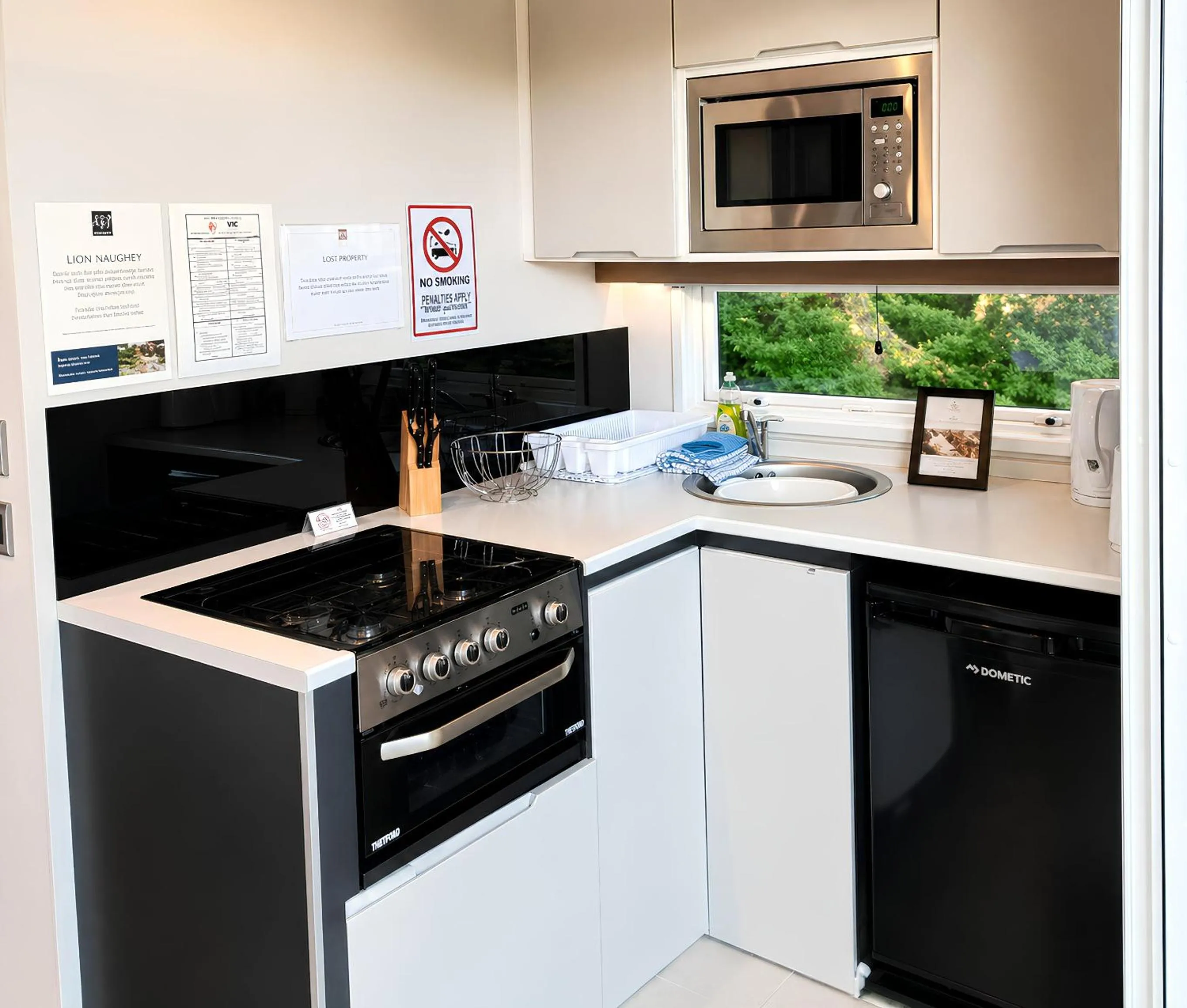 Kitchen or kitchenette in Aberdunant Hall Holiday Park