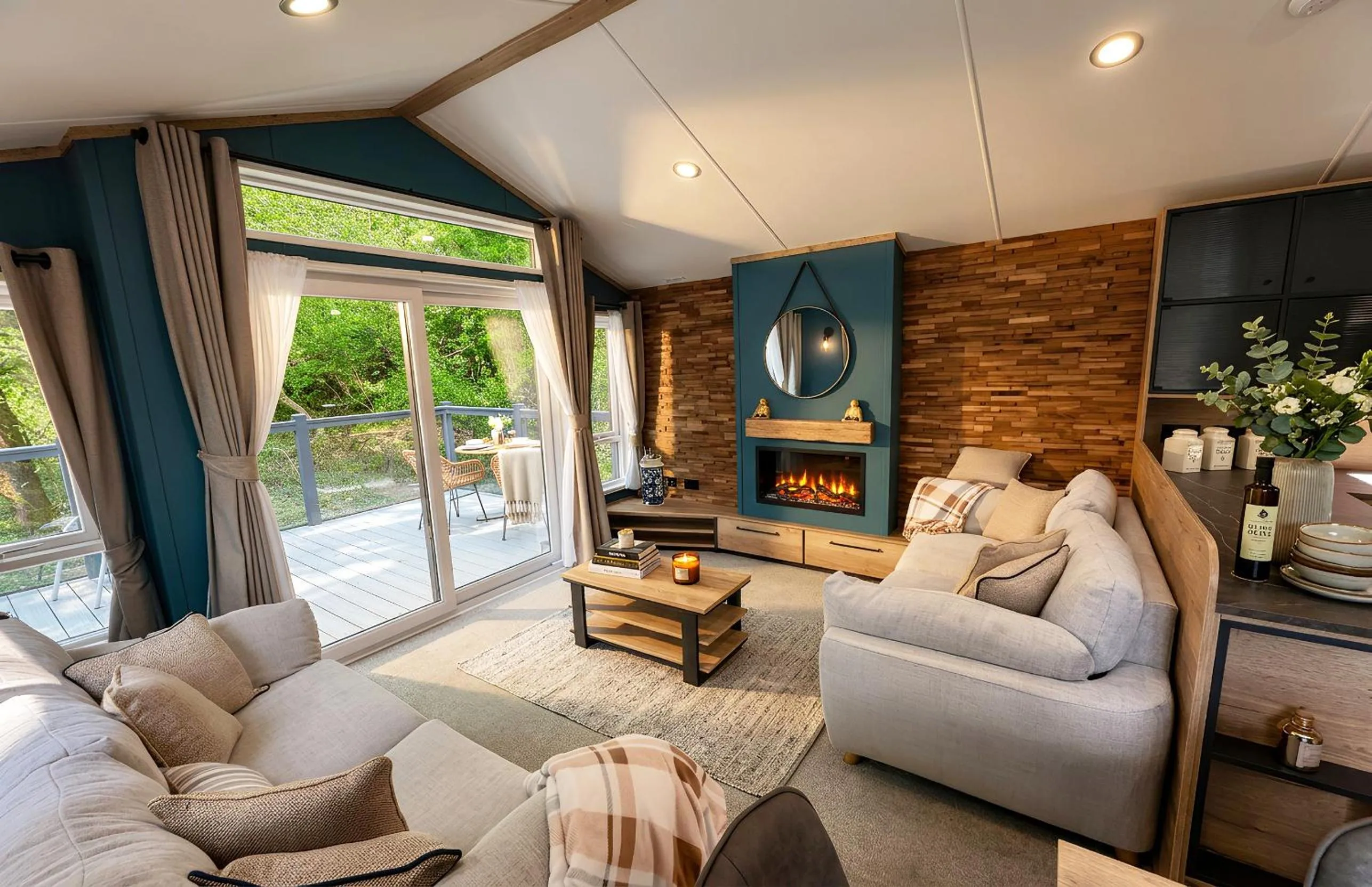 Living room in Aberdunant Hall Holiday Park