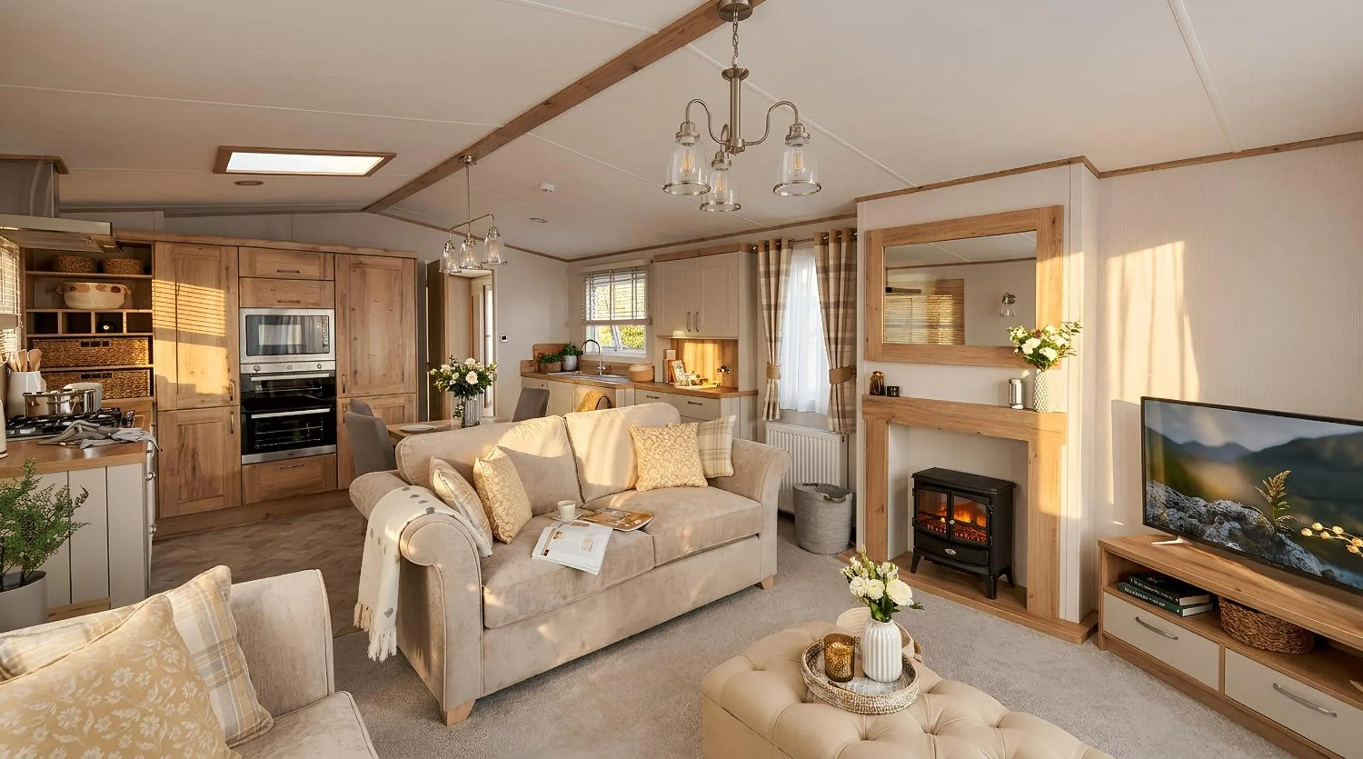 Living room in Aberdunant Hall Holiday Park