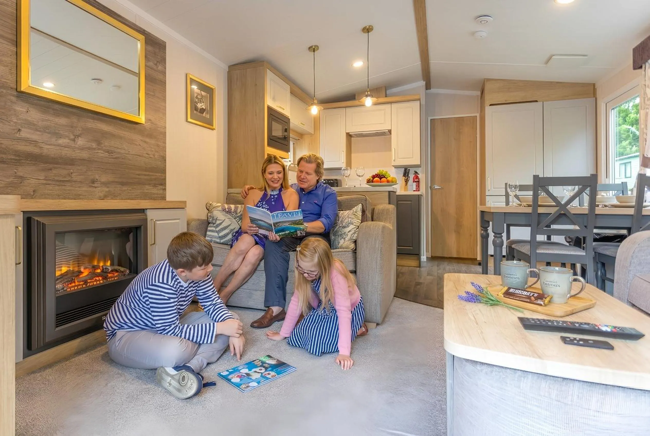 Living room in Aberdunant Hall Holiday Park