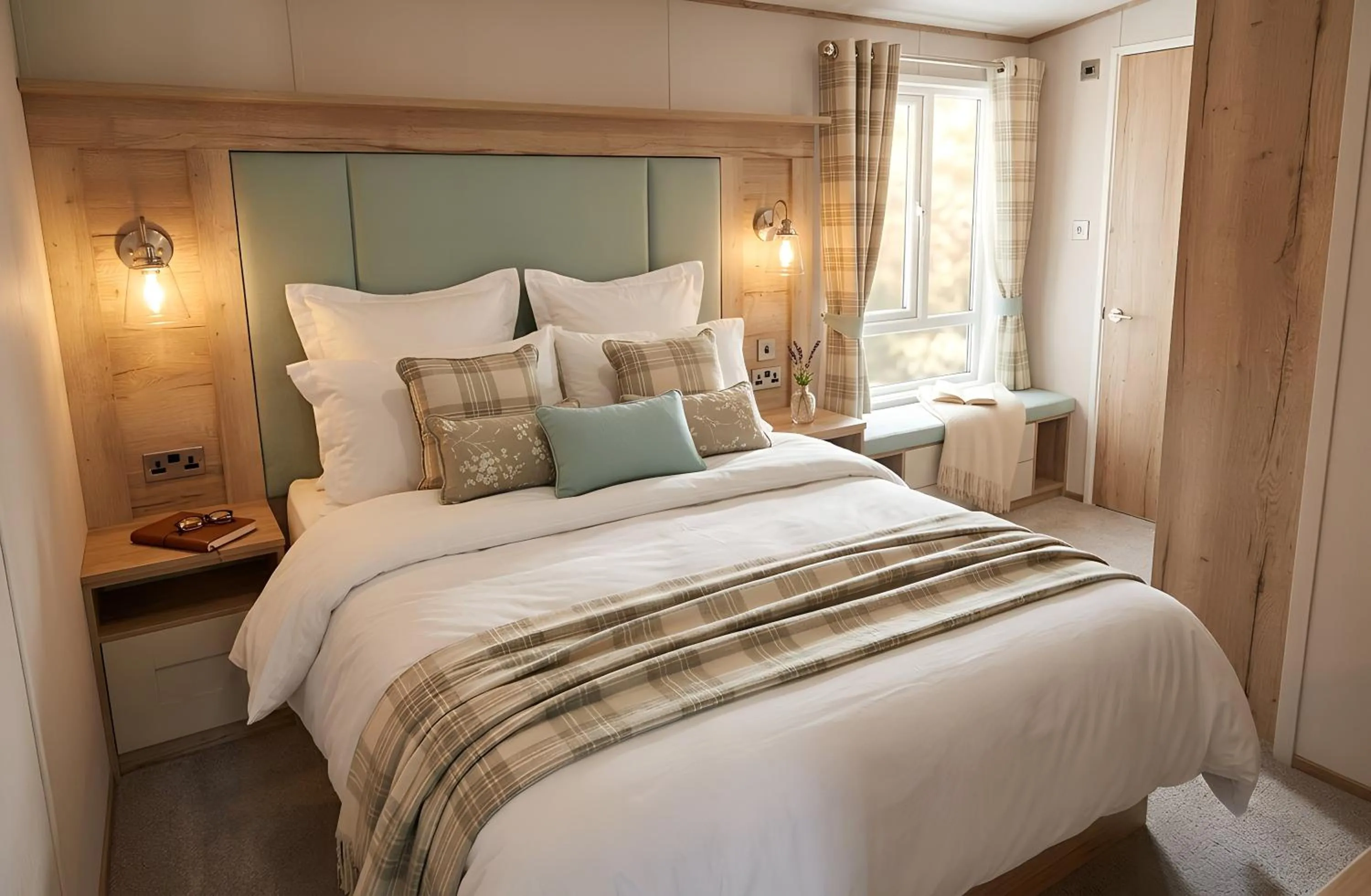 Bed in Aberdunant Hall Holiday Park