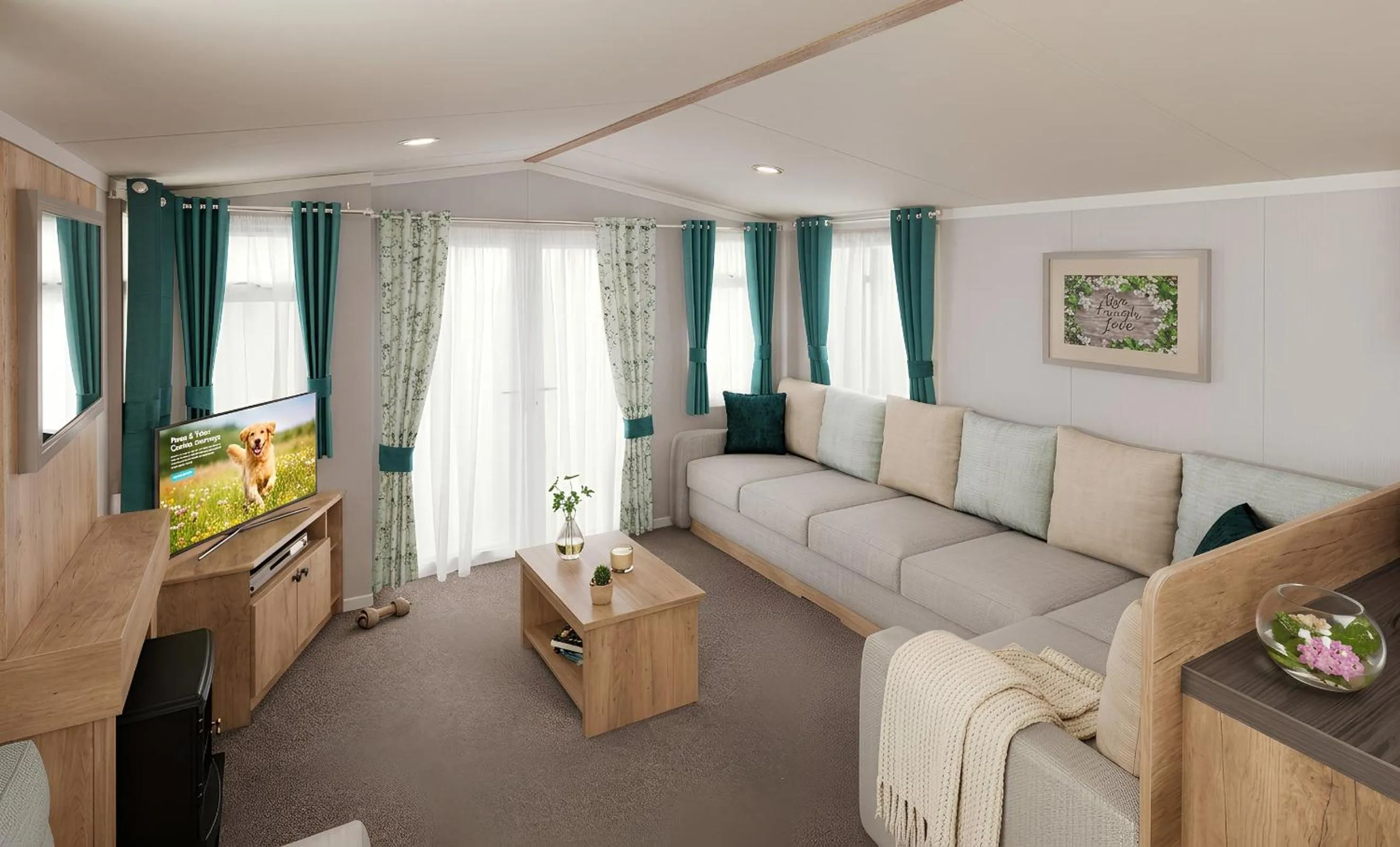 Living room in Aberdunant Hall Holiday Park