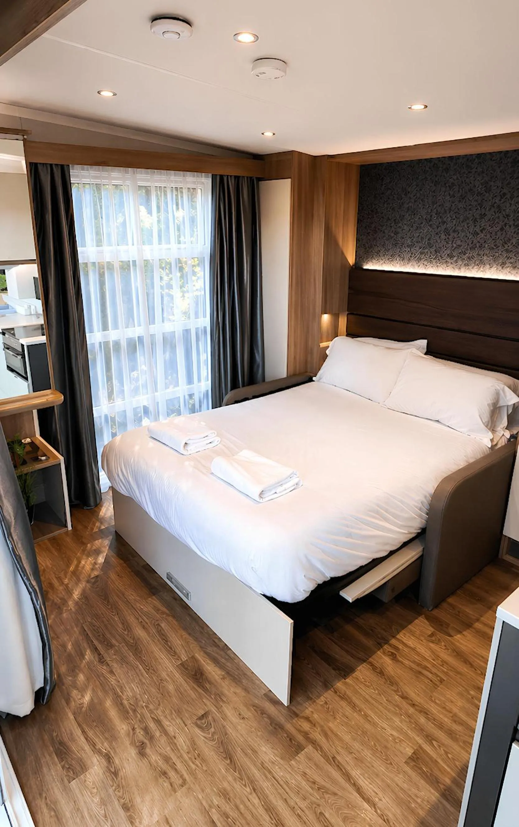 Bed in Aberdunant Hall Holiday Park