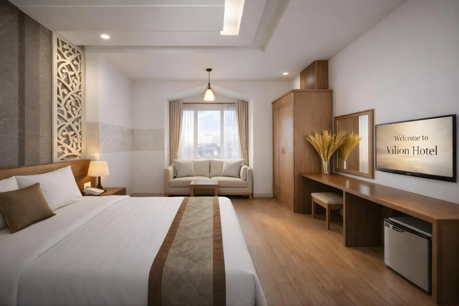 Communal lounge/ TV room, Bed in Vilion Boutique Hotel Ben Thanh