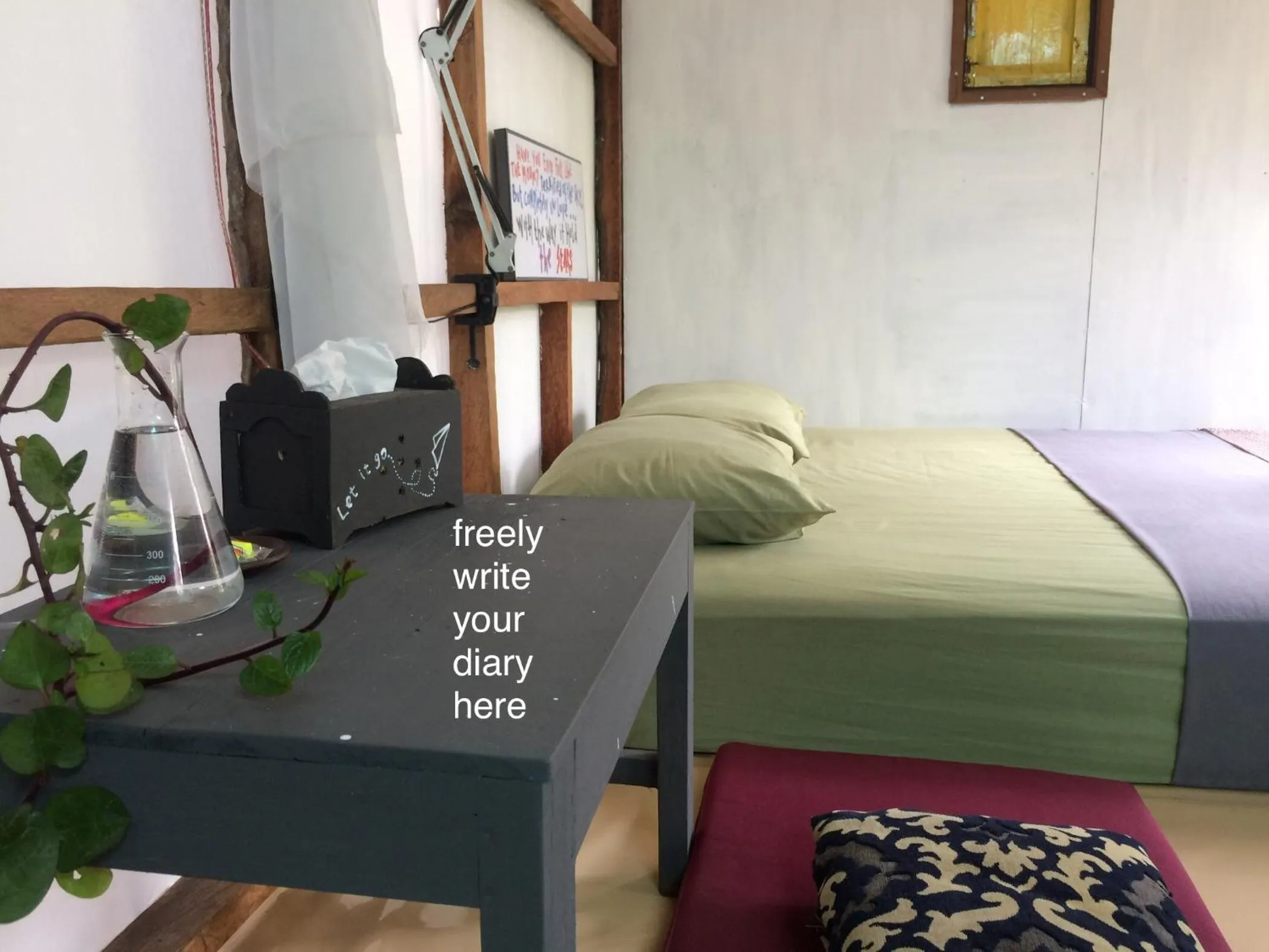 Decorative detail, Bed in Yez Yez Yez All Good Hostel