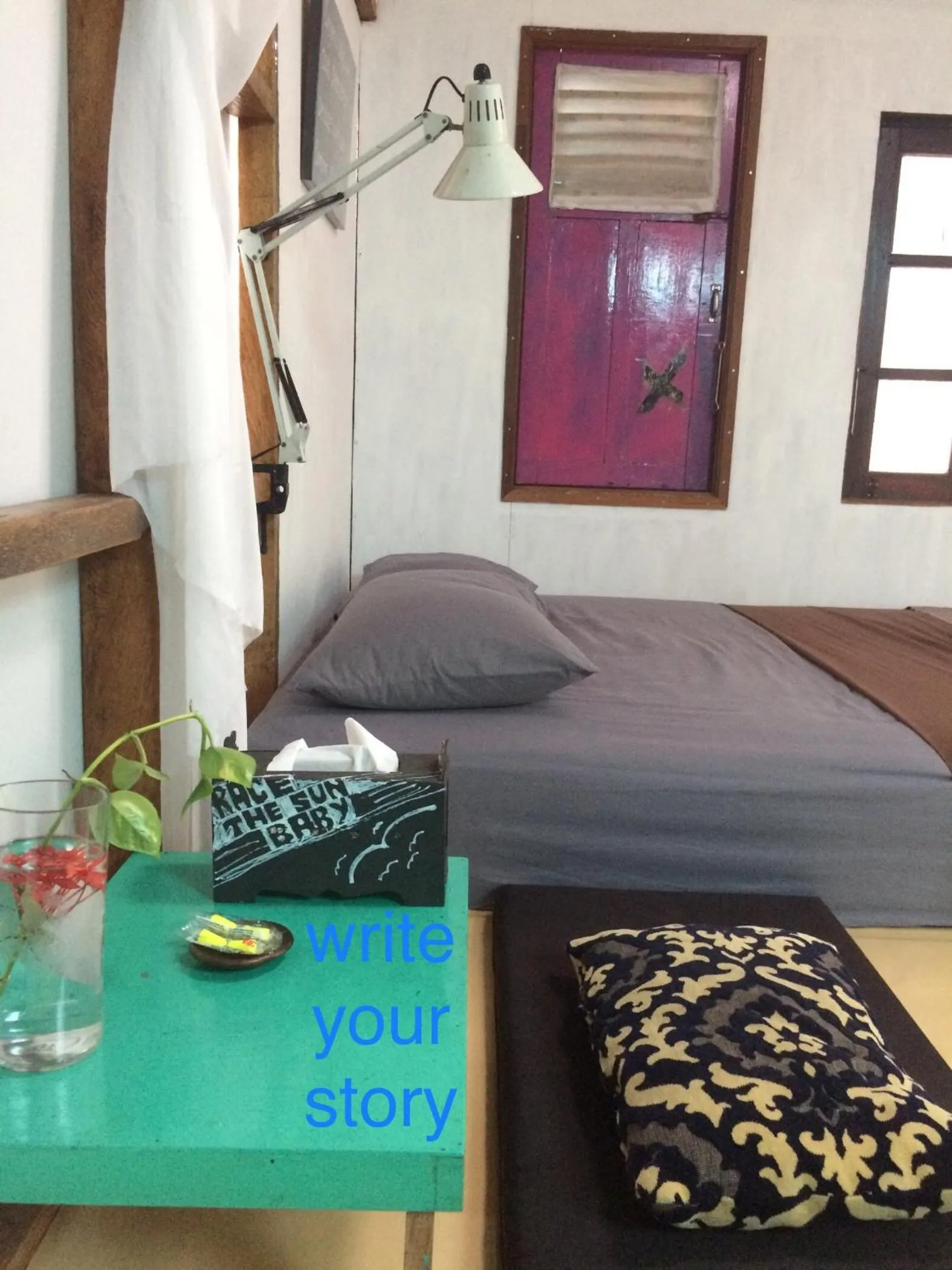 Decorative detail, Bed in Yez Yez Yez All Good Hostel