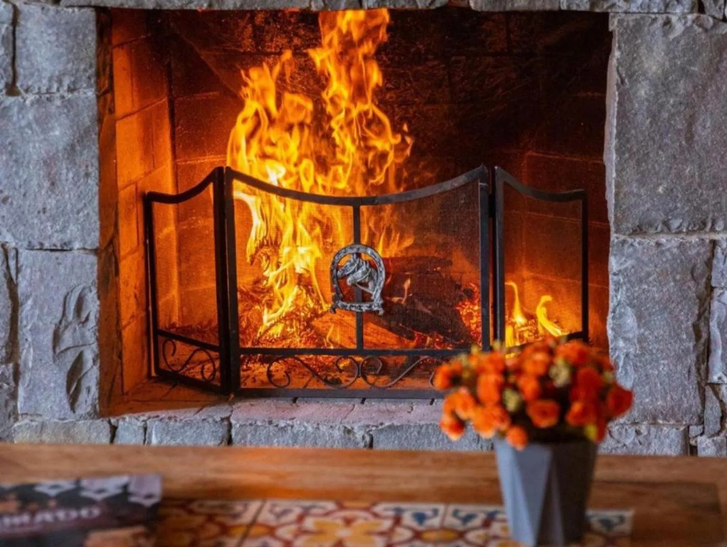 fireplace in Estalagem Coração Da Mata