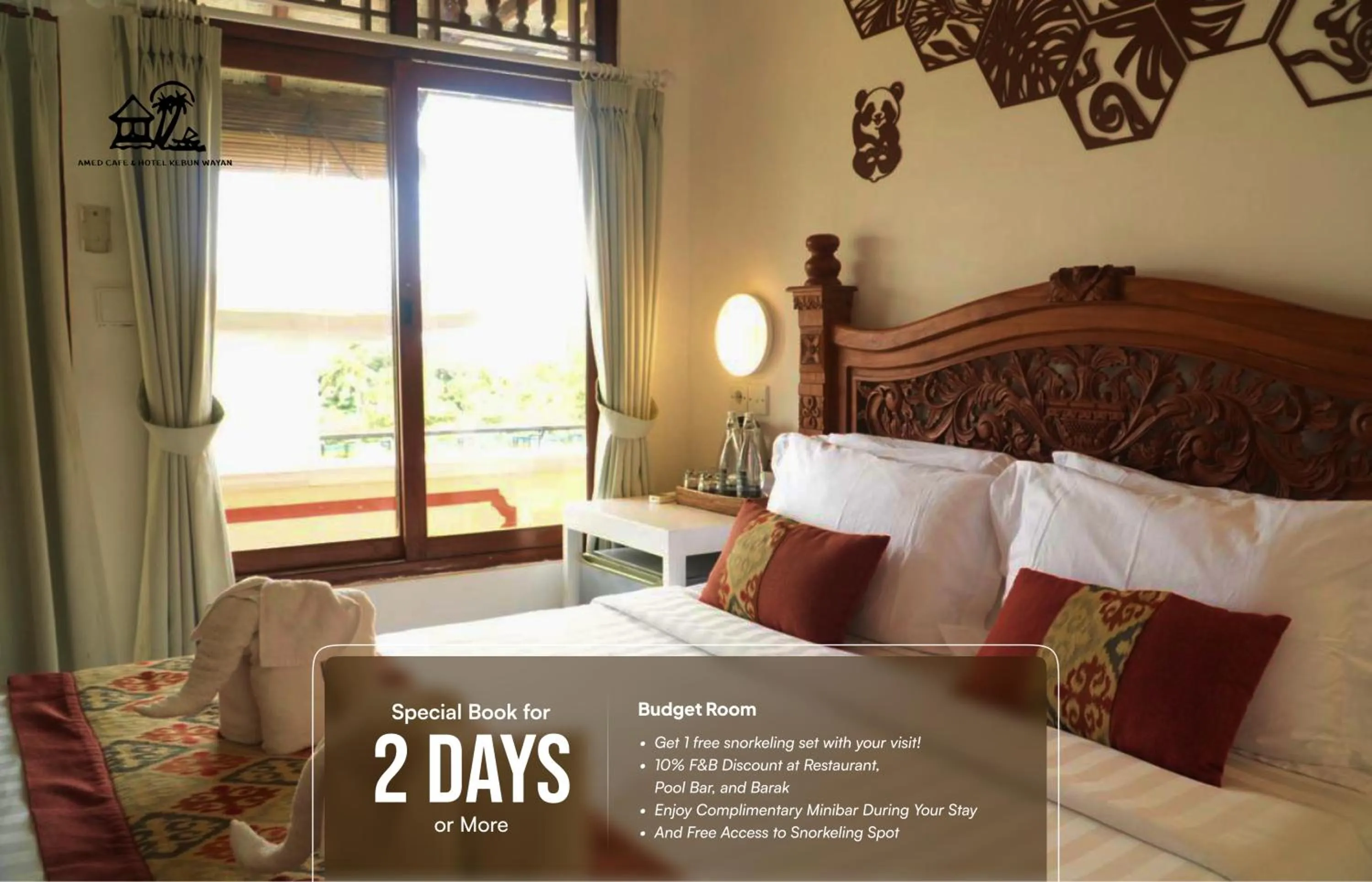 Bed in Amed Cafe & Hotel Kebun Wayan