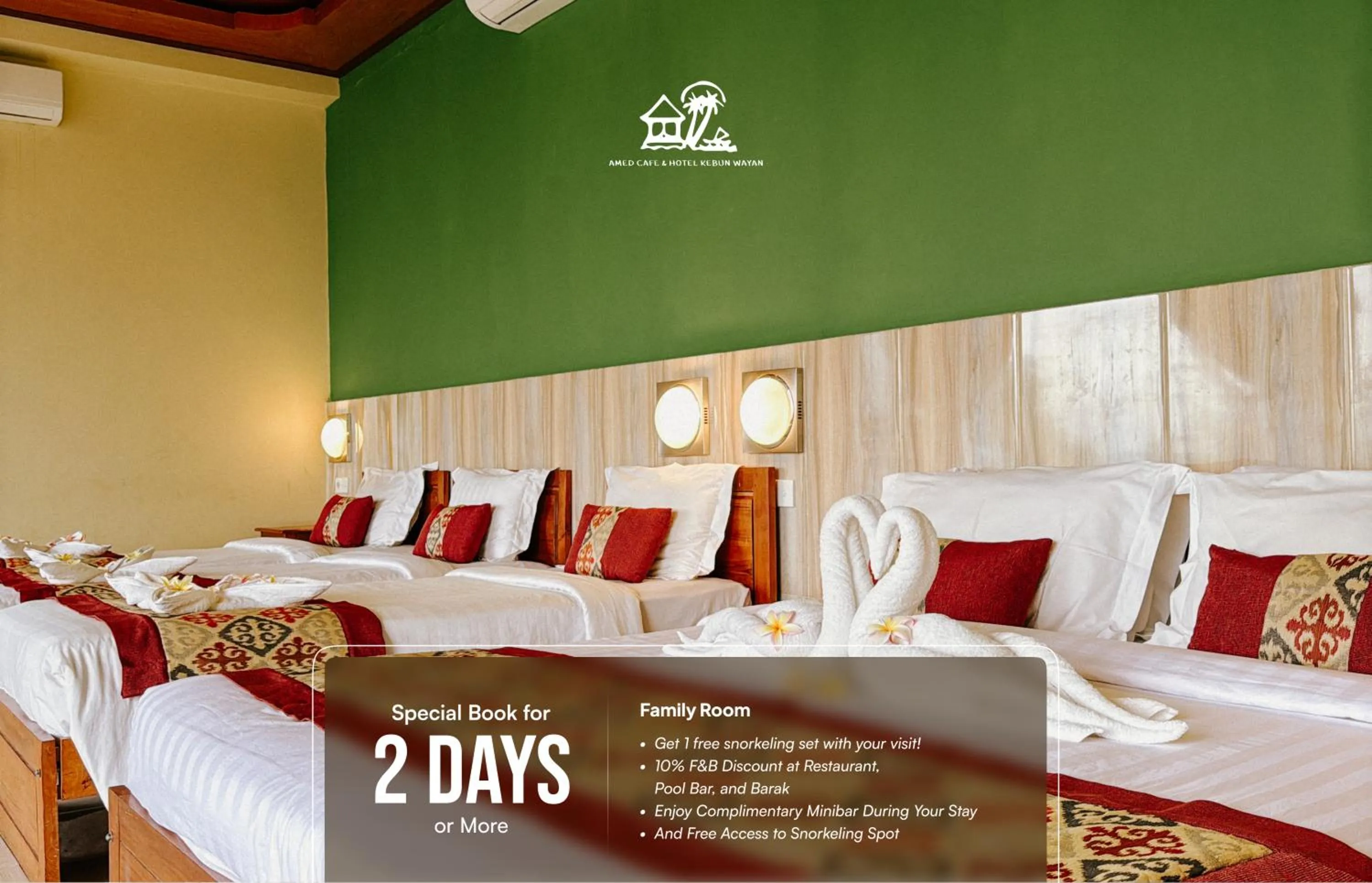 Bed in Amed Cafe & Hotel Kebun Wayan