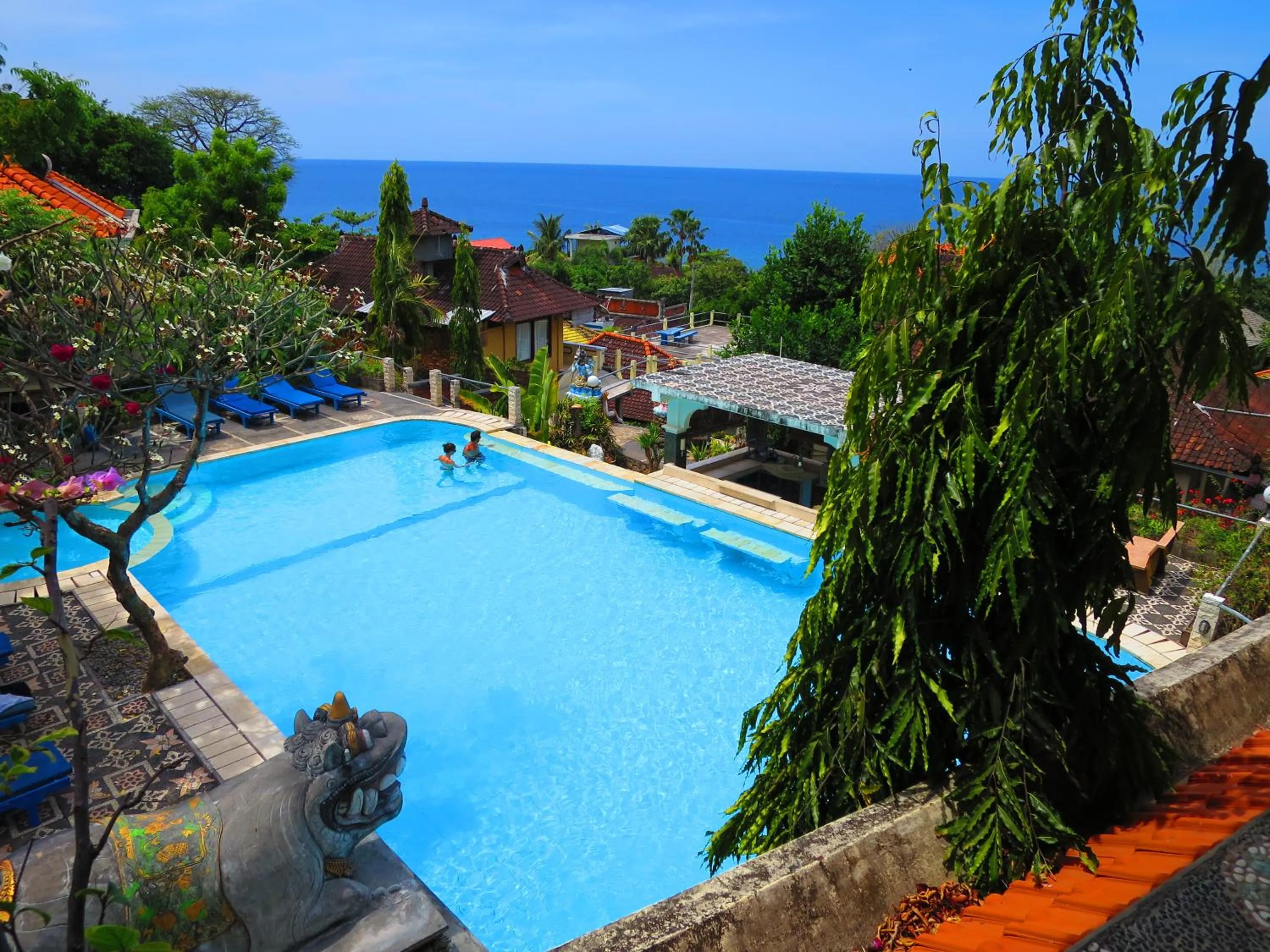 Pool view in Amed Cafe & Hotel Kebun Wayan