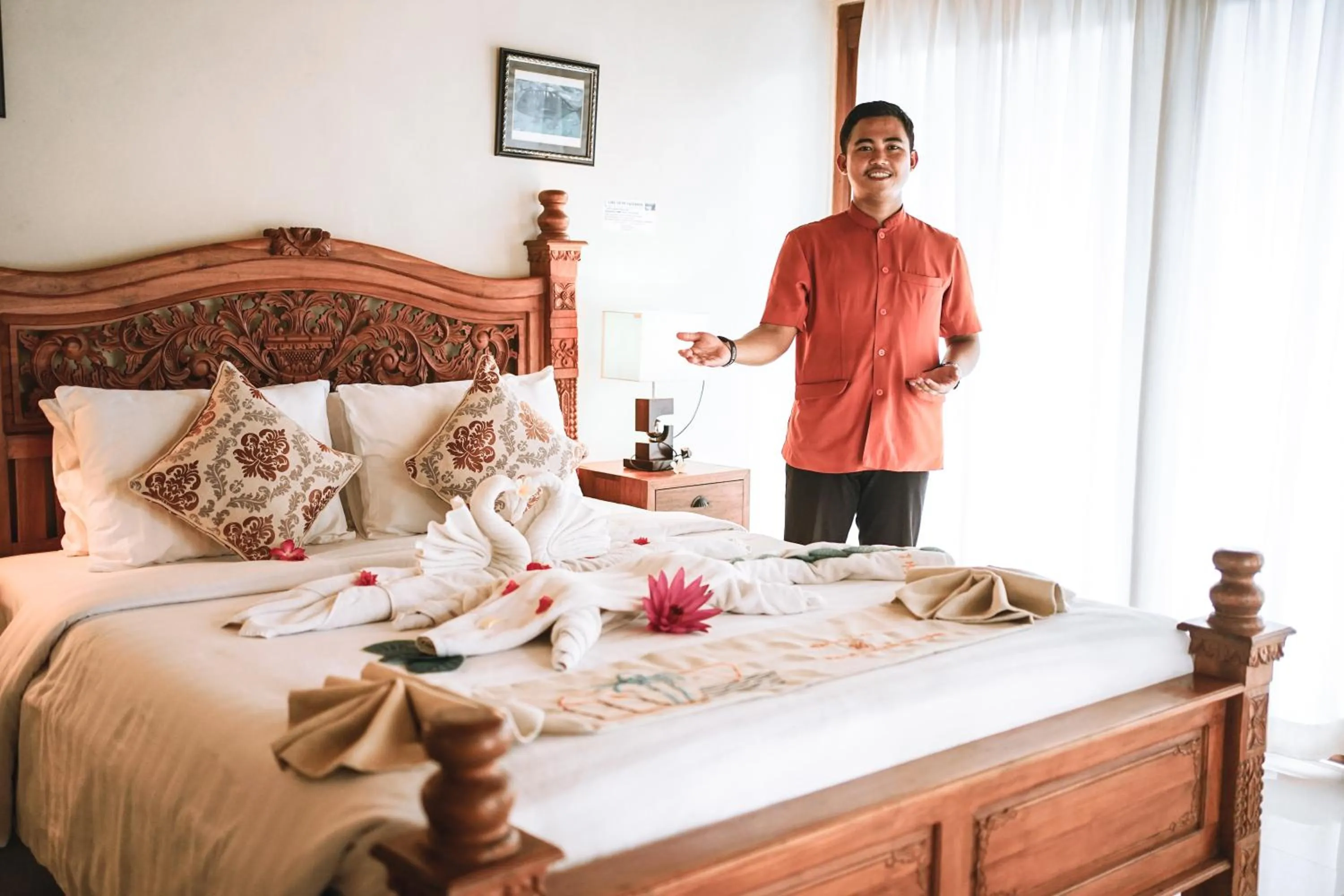 Bed in Amed Cafe & Hotel Kebun Wayan