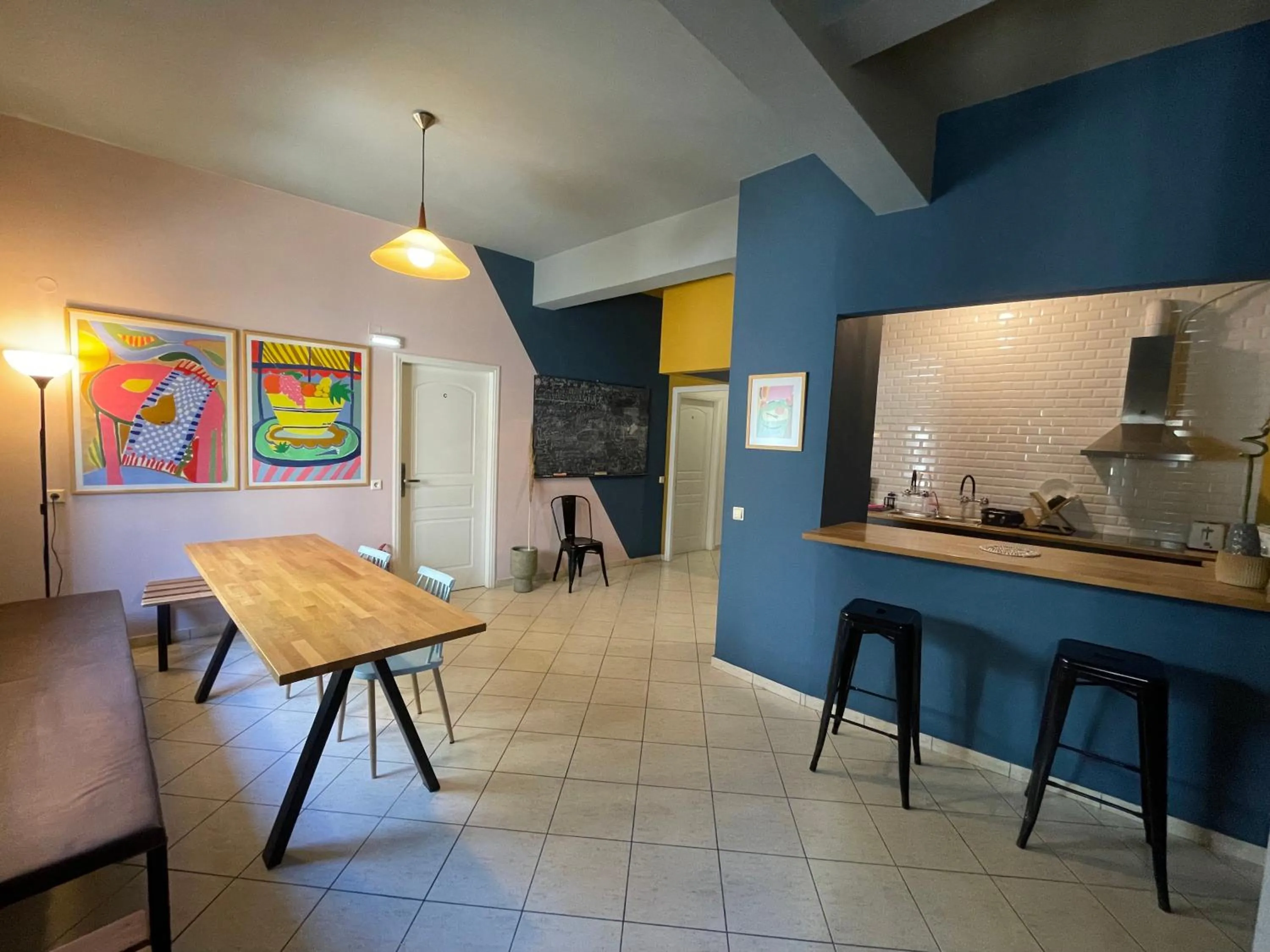 Communal kitchen in So Young Hostel