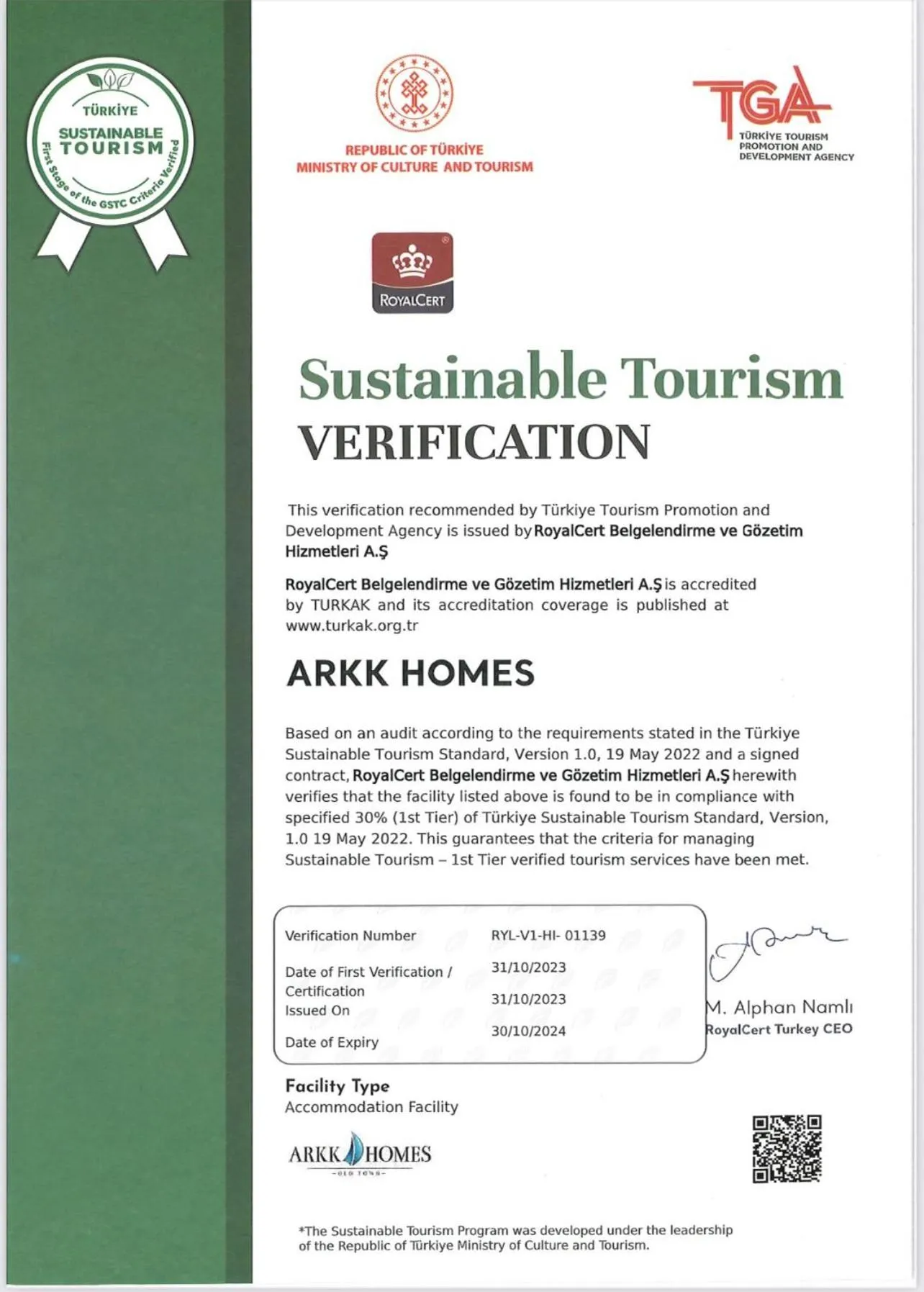 Logo/Certificate/Sign in Arkk Homes
