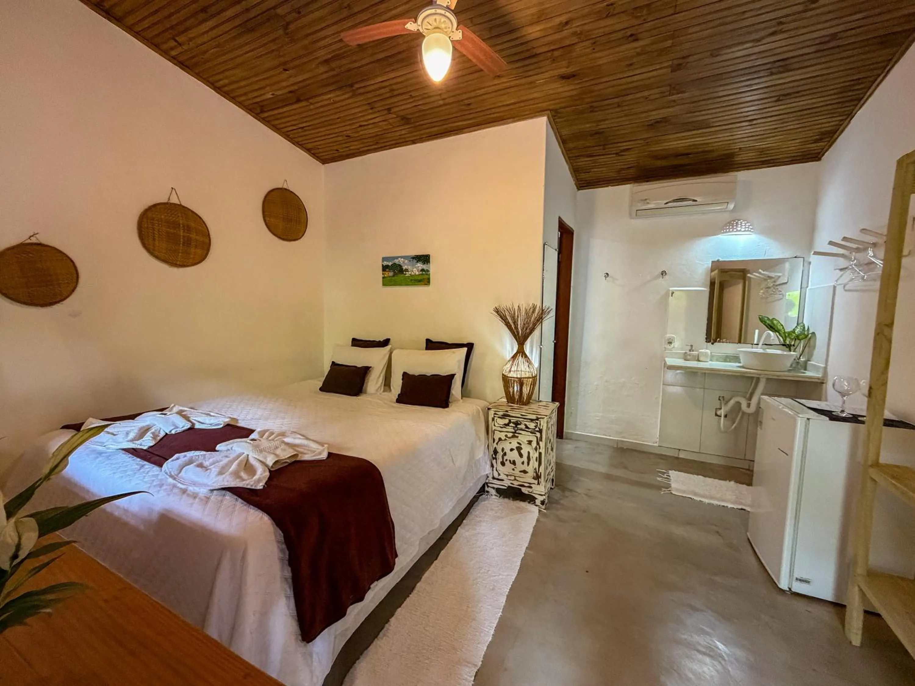 Bed in Pousada João Maria